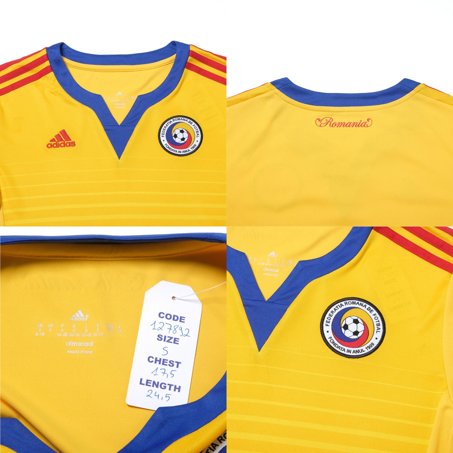 2014 Romania World Cup Qualifier Home Shirt Adidas (S)