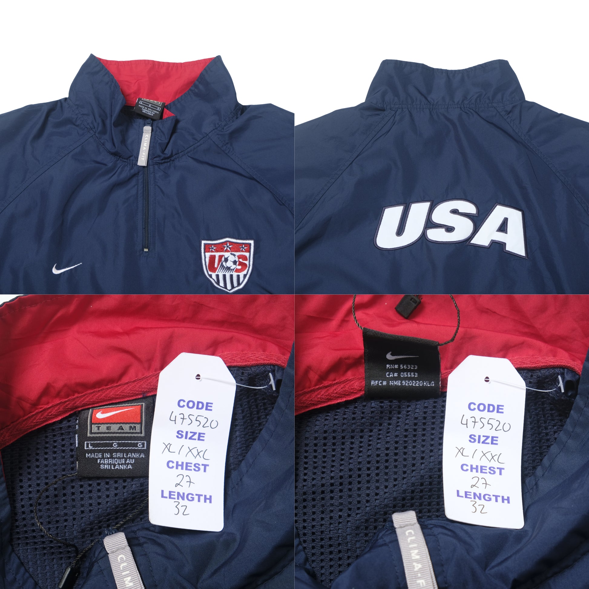 1990s USA Training Track Football JacketNike (XL)