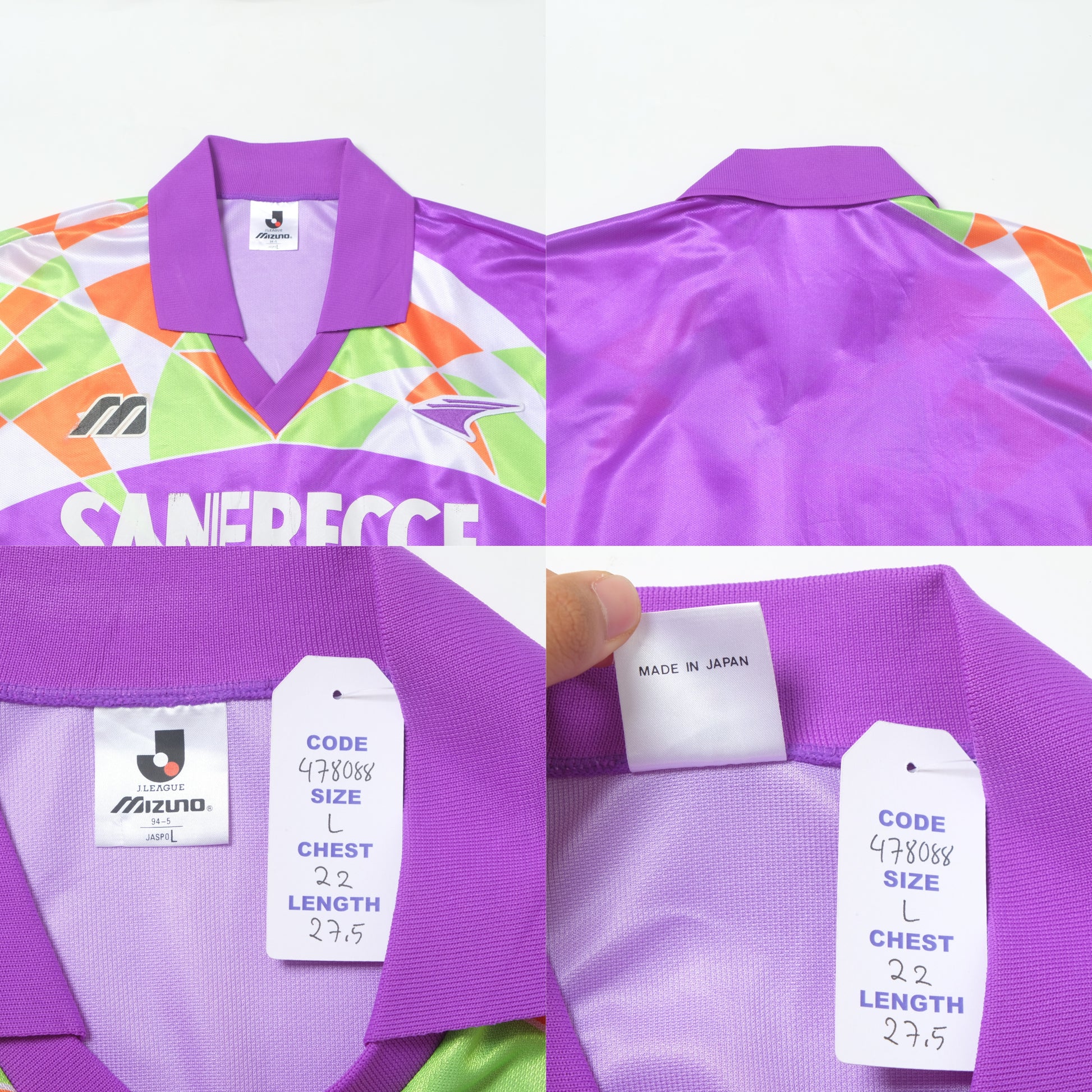 1993/95 Sanfrecce Hiroshima Home Shirt J-League Mizuno (L)