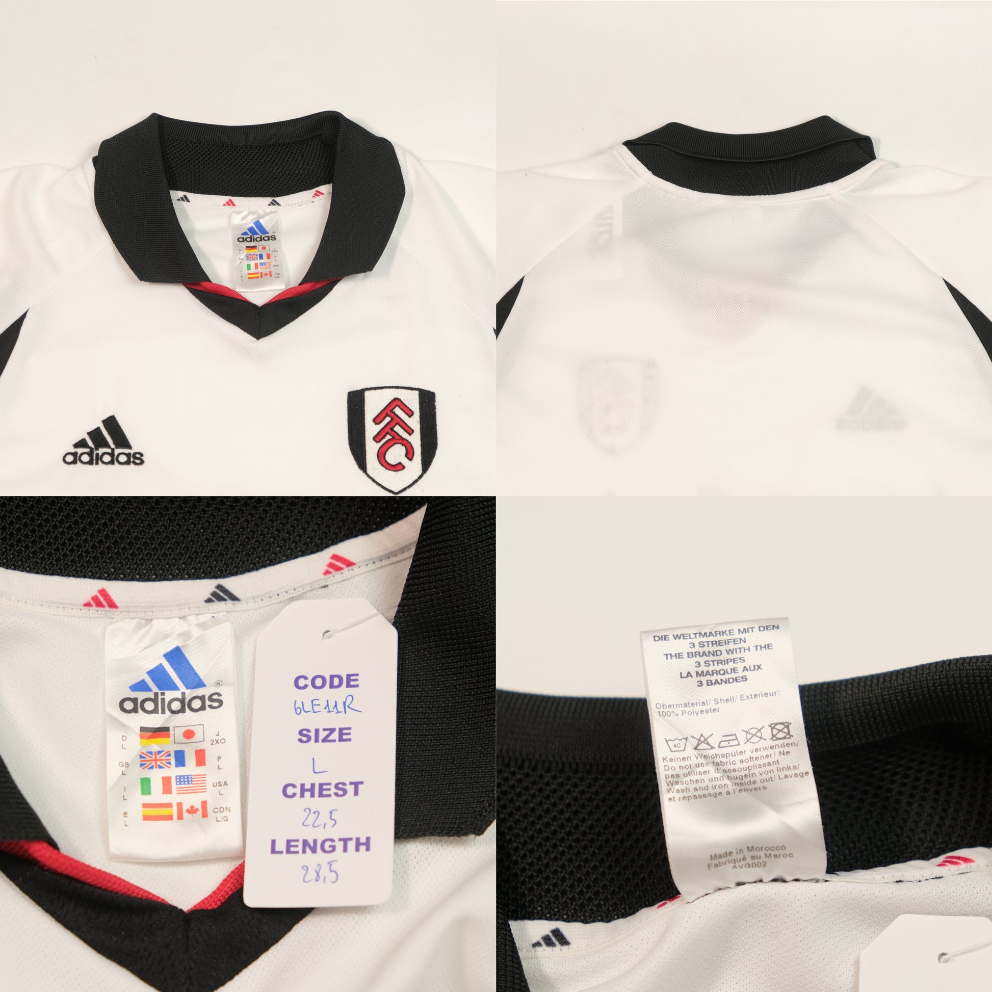 2002/03 Fulham Home Shirt Adidas (L) 