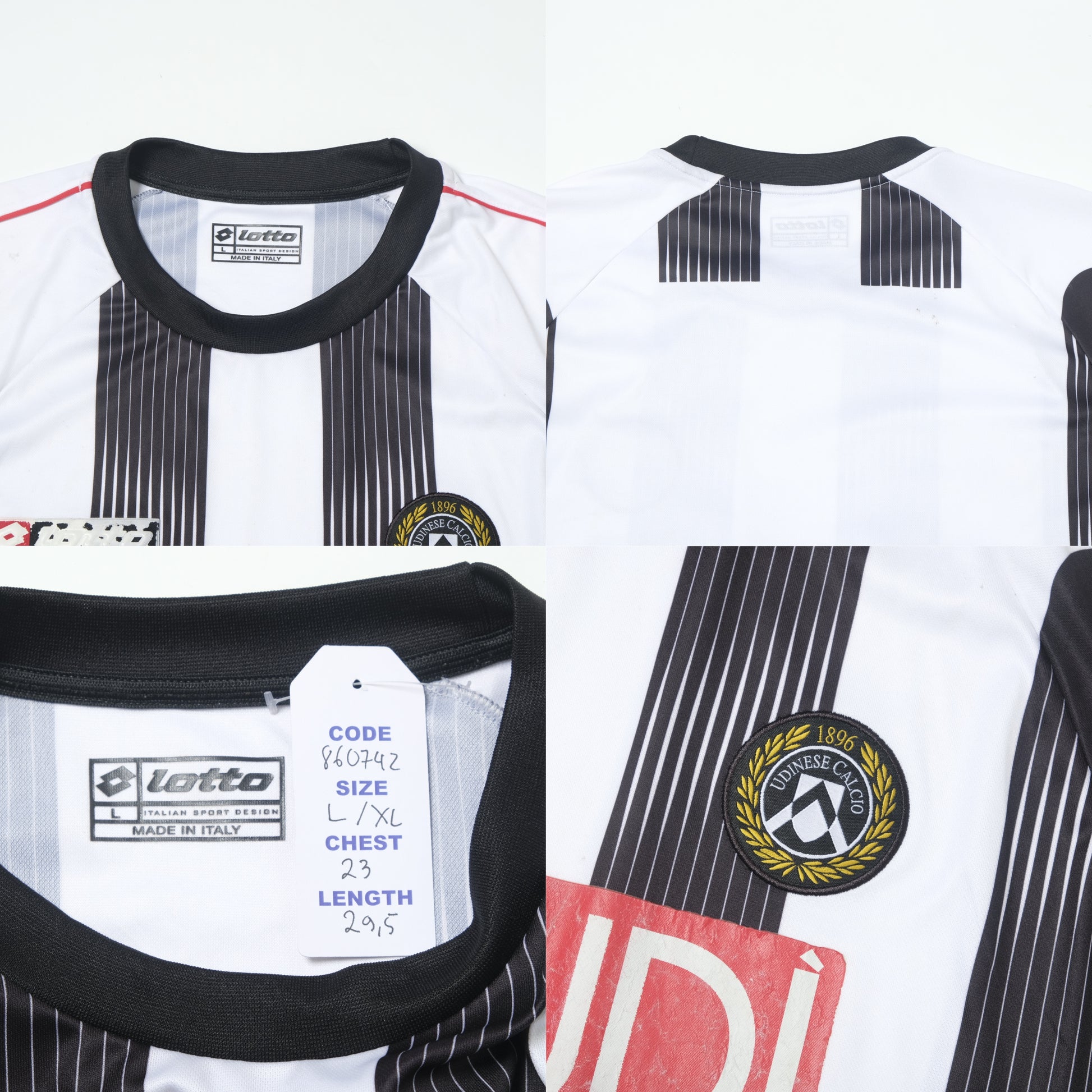 2007/08 Udinese Home Shirt Lotto (L/XL)
