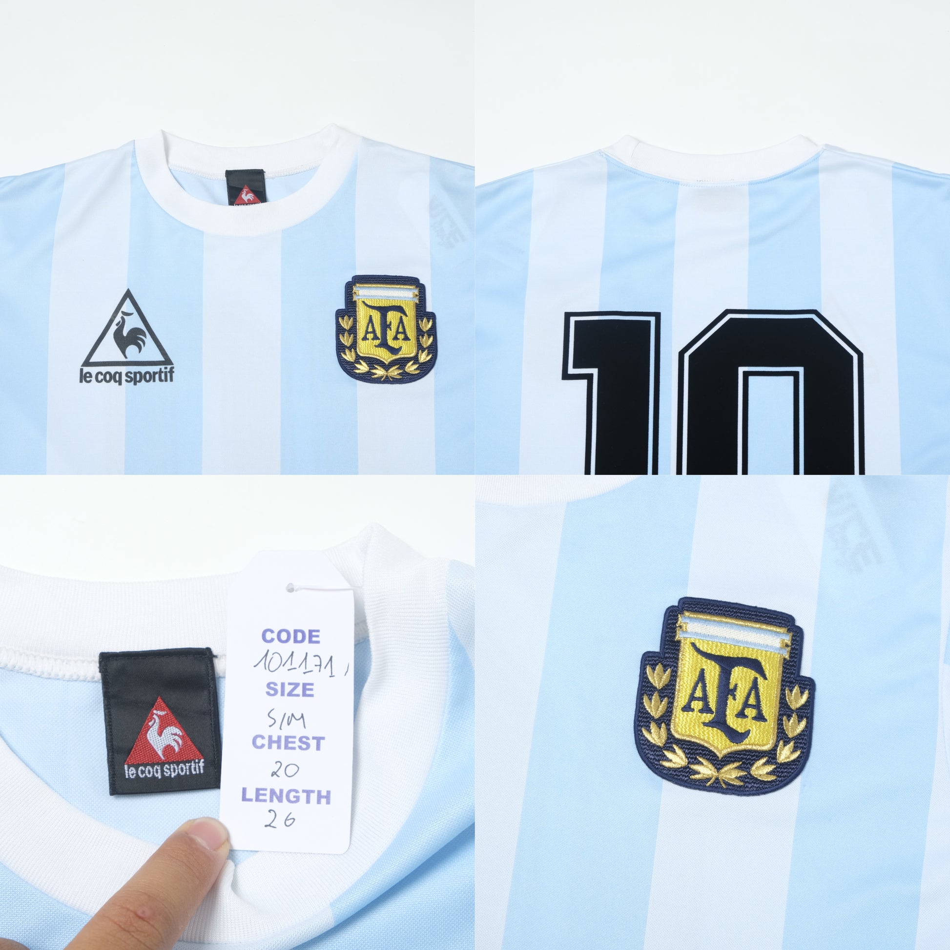 1986 Argentina Home Shirt Le Coq Sportif Re-Issue (S/M) 