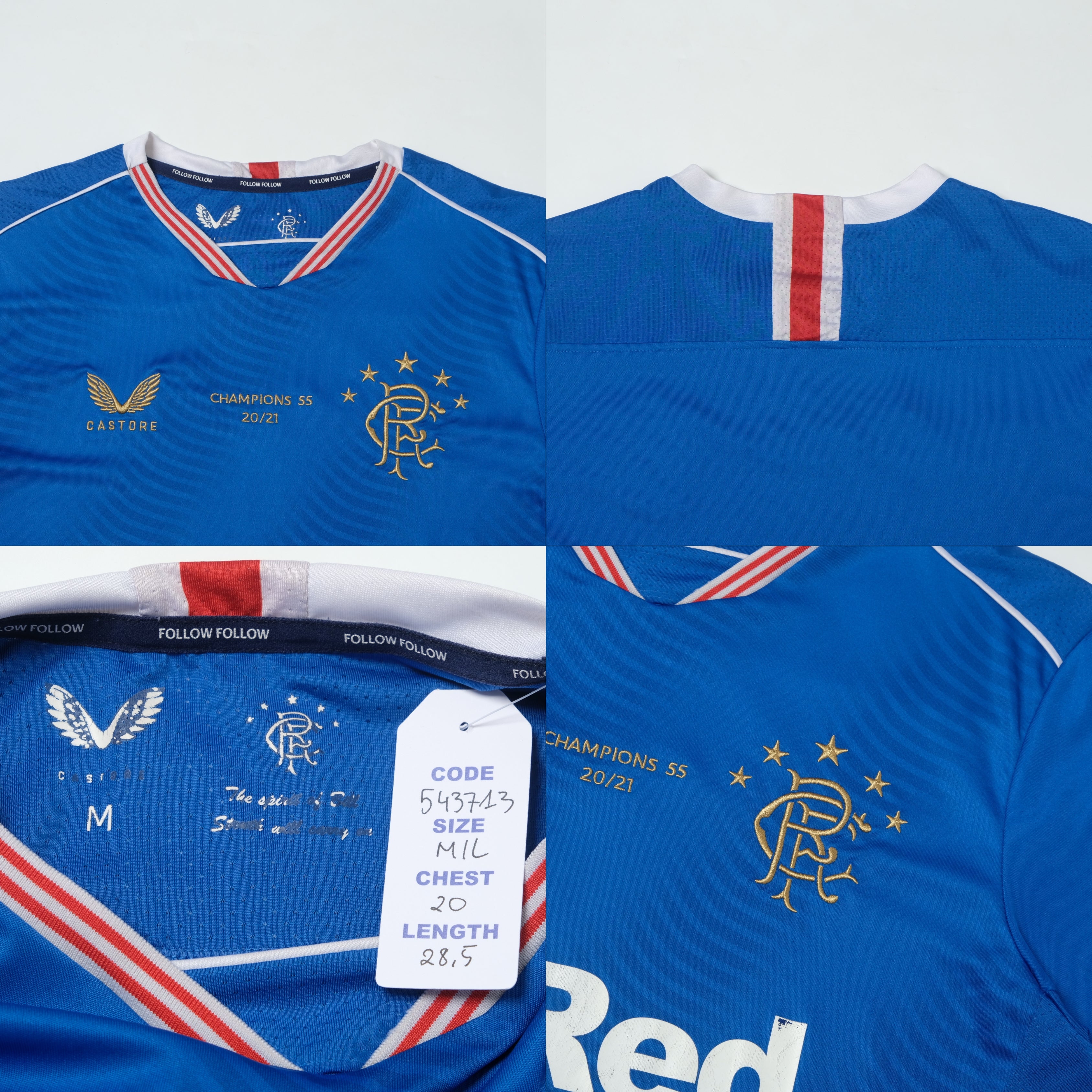 2020/21 Rangers Champions Shirt Castore (M/L)