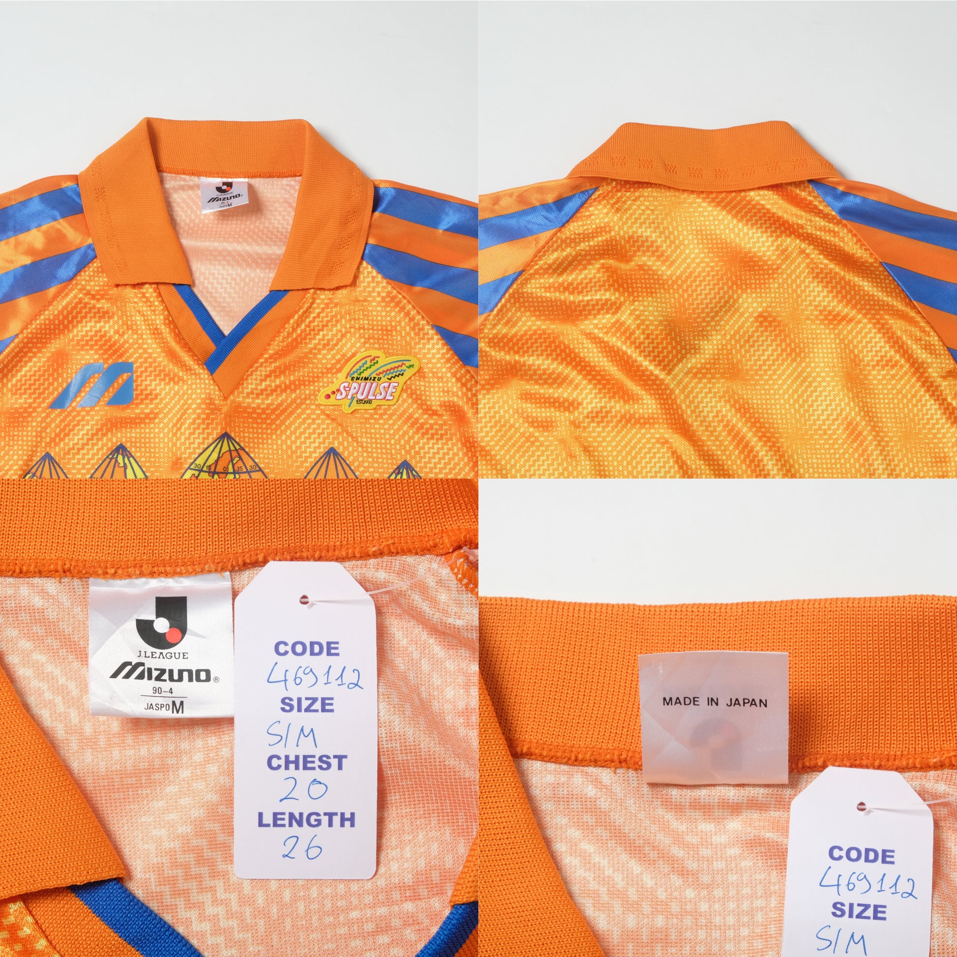 1993/94 Shimizu S-Pulse Home Shirt Mizuno J-League (S/M)