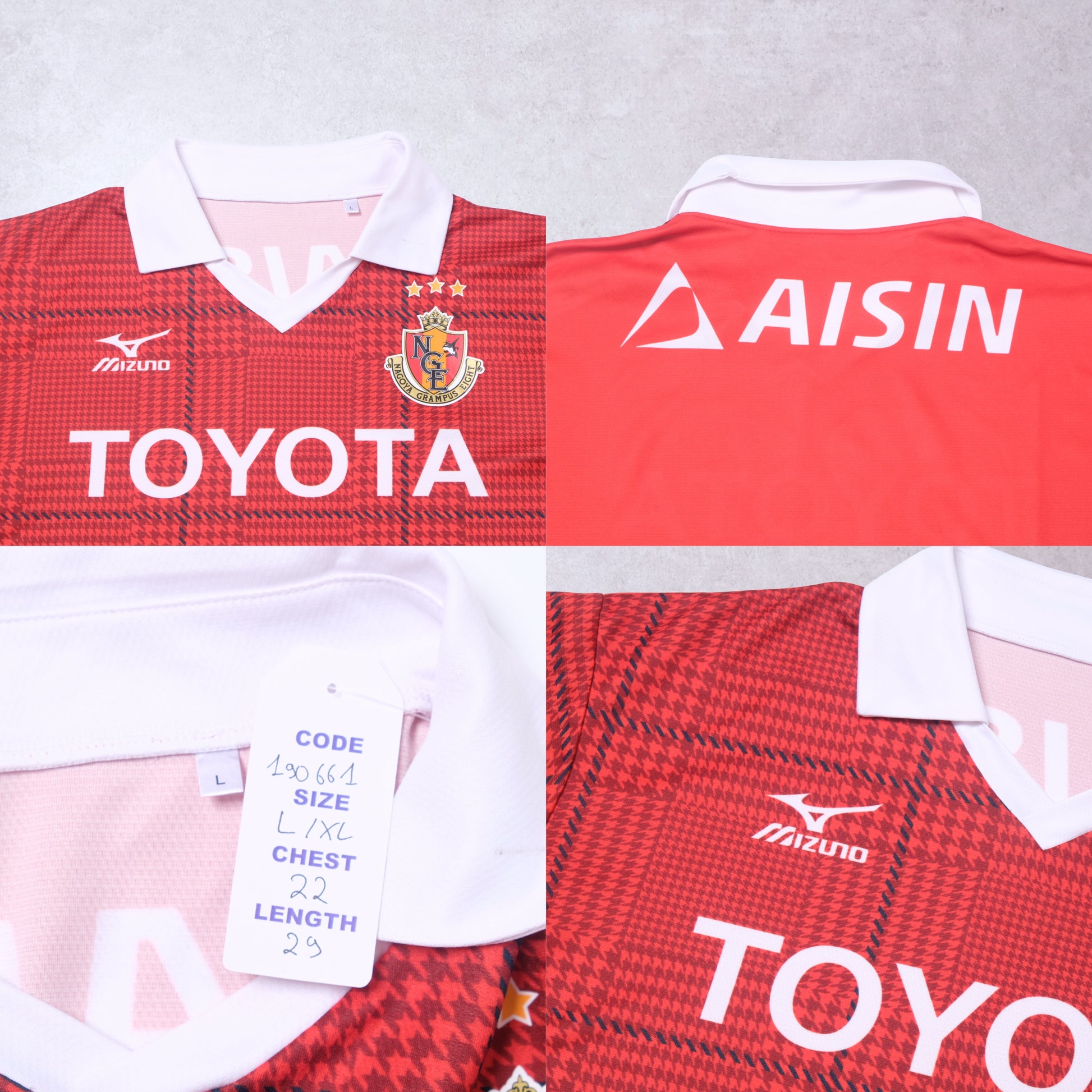 2017/18 Nagoya Grampus Home Shirt Mizuno (L/XL)