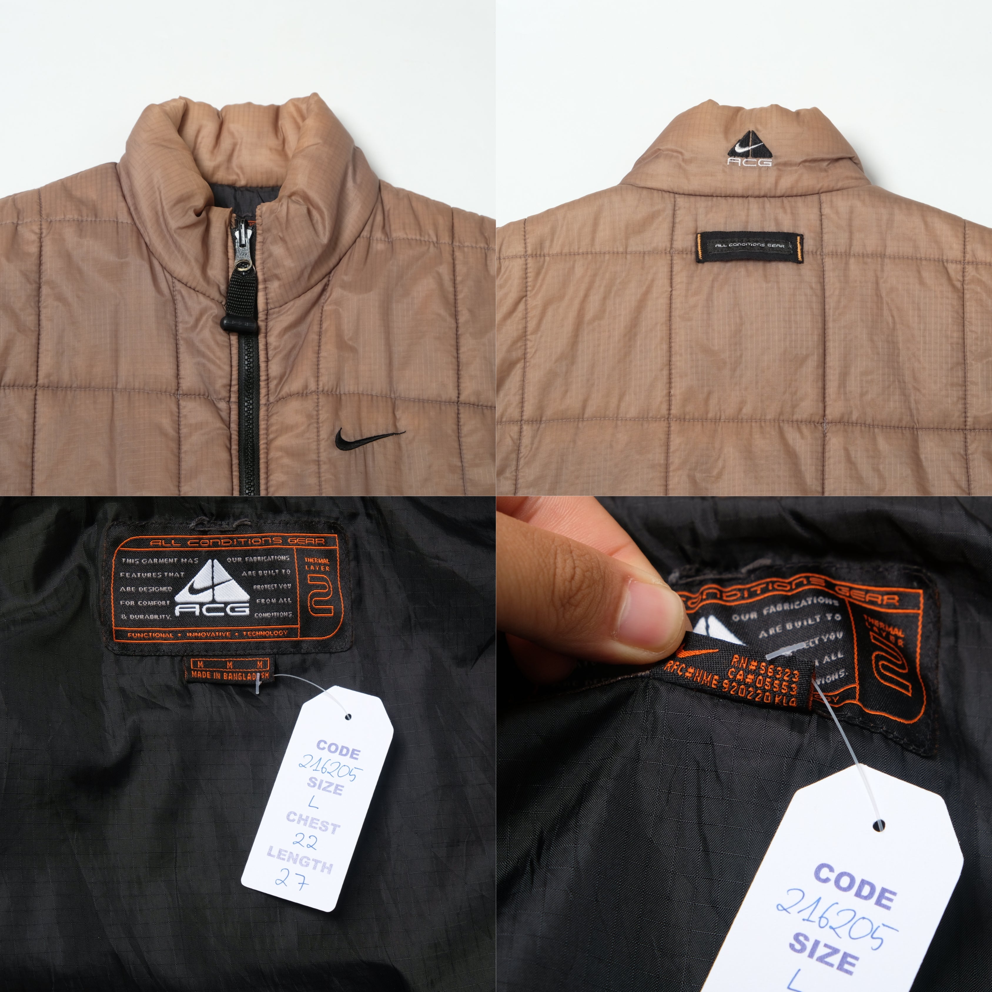 Chaleco tipo plumífero Nike ACG de los 90/00 (L)