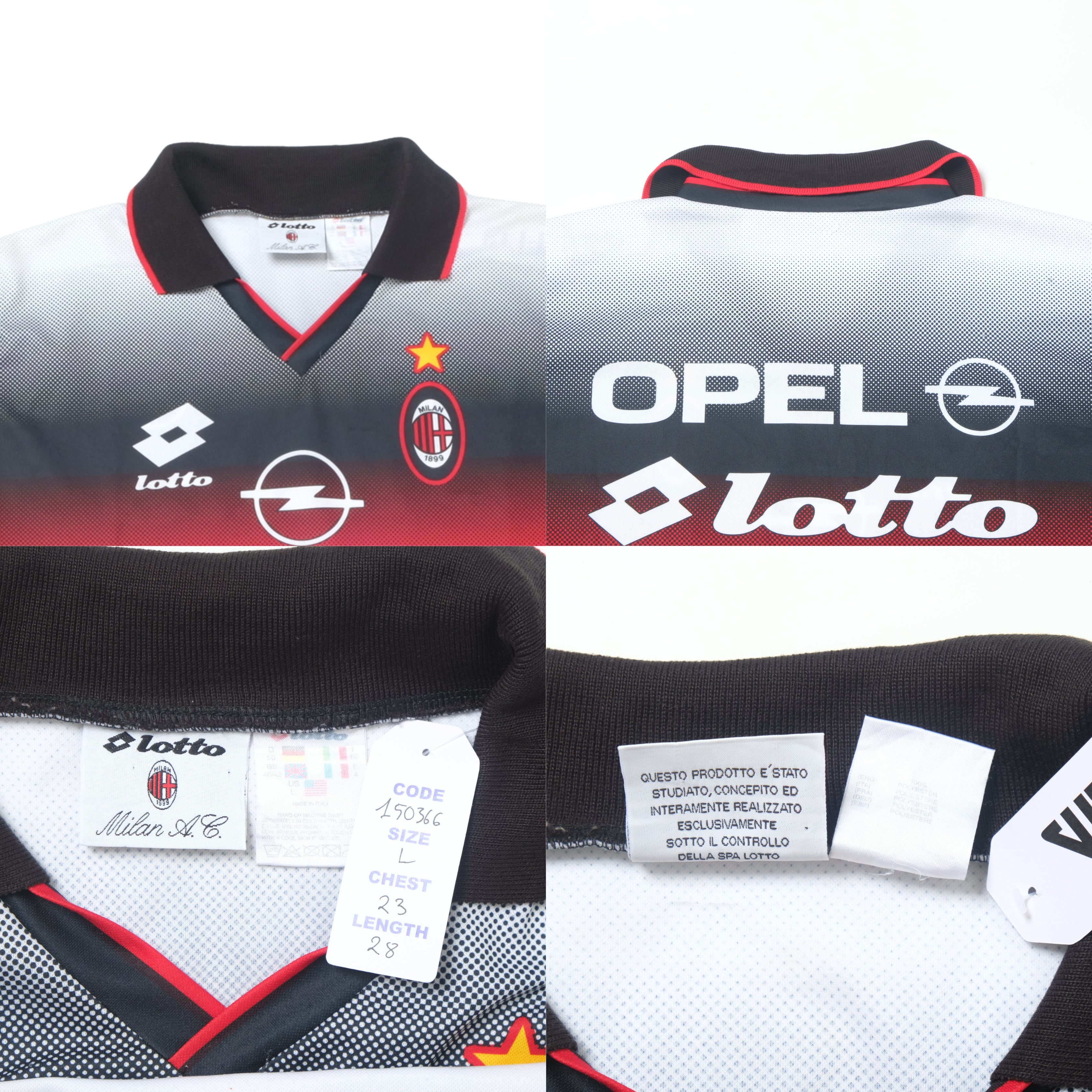 1995/96 AC Milan Training Shirt Lotto (L) – VICE Football Store
