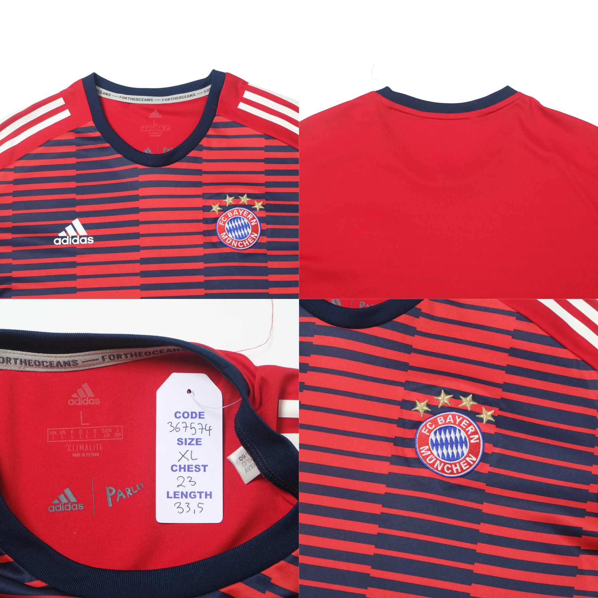2017/18 Bayern Munich Training Shirt Adidas (XL)