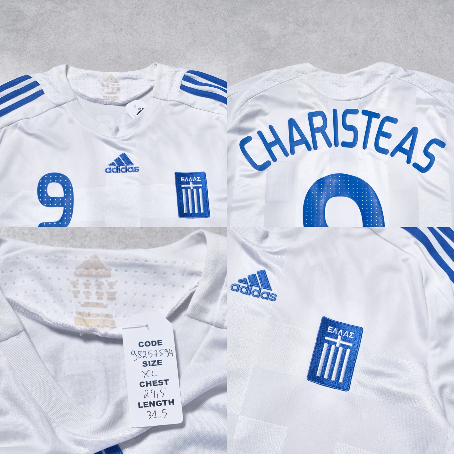 2008/09 Greece Away Shirt Adidas Charisteas (XL)