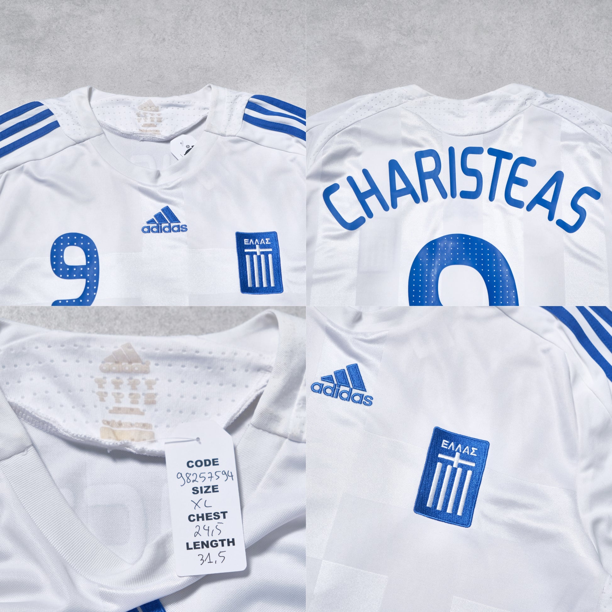 2008/09 Greece Away Shirt Adidas Charisteas (XL)