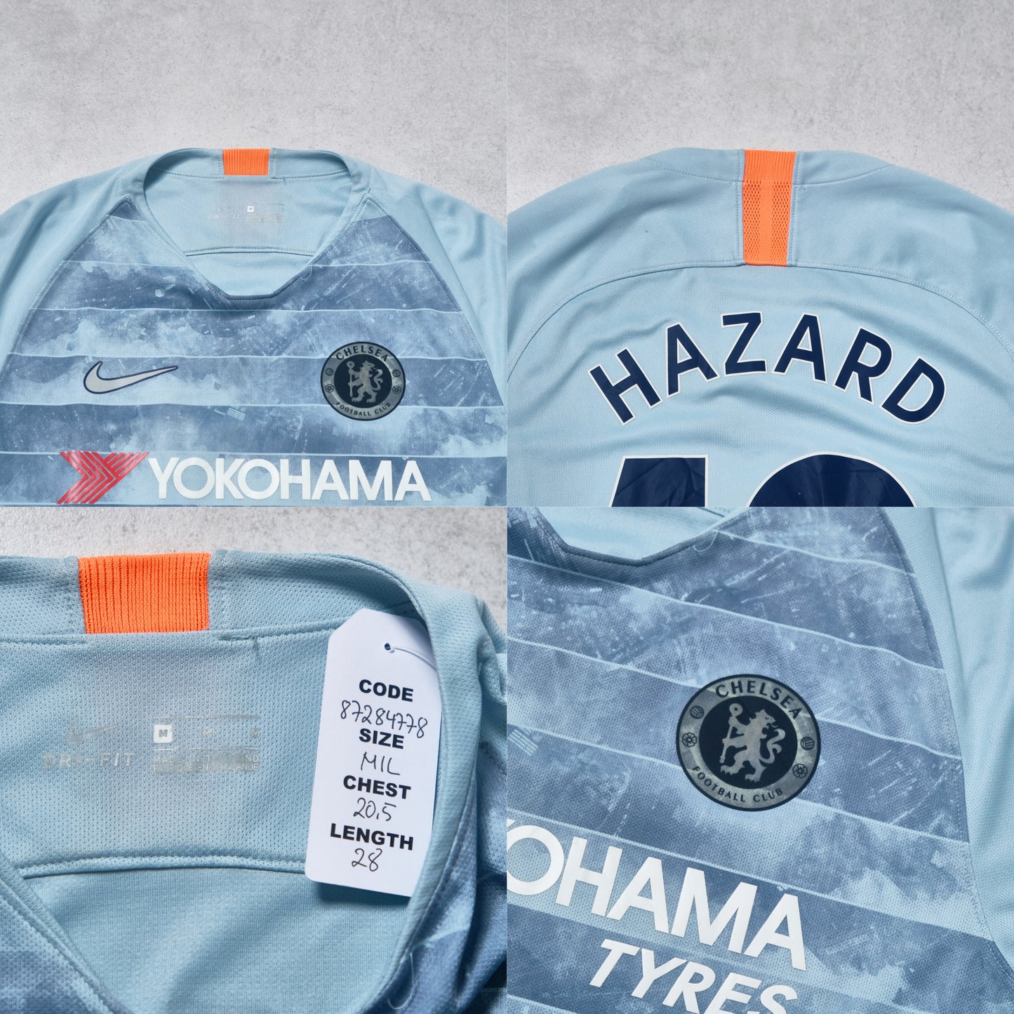 2018/19 Chelsea Third Shirt Nike Hazard (M/L)