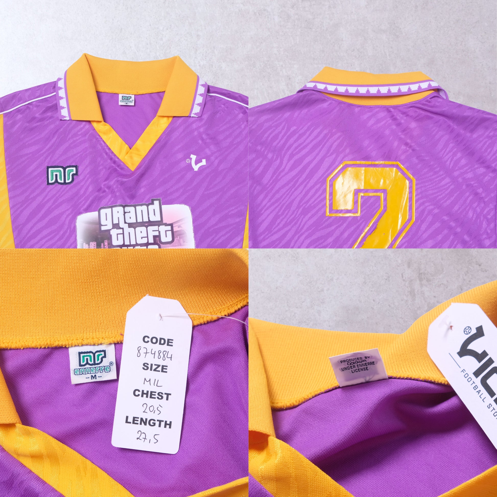 1990s VICE Footbal Store x Grand Theft Auto Custom Football Shirt Ennerre (L)