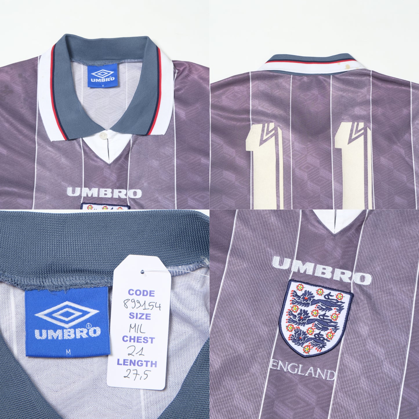 1996/97 England Away Shirt Umbro (M/L)