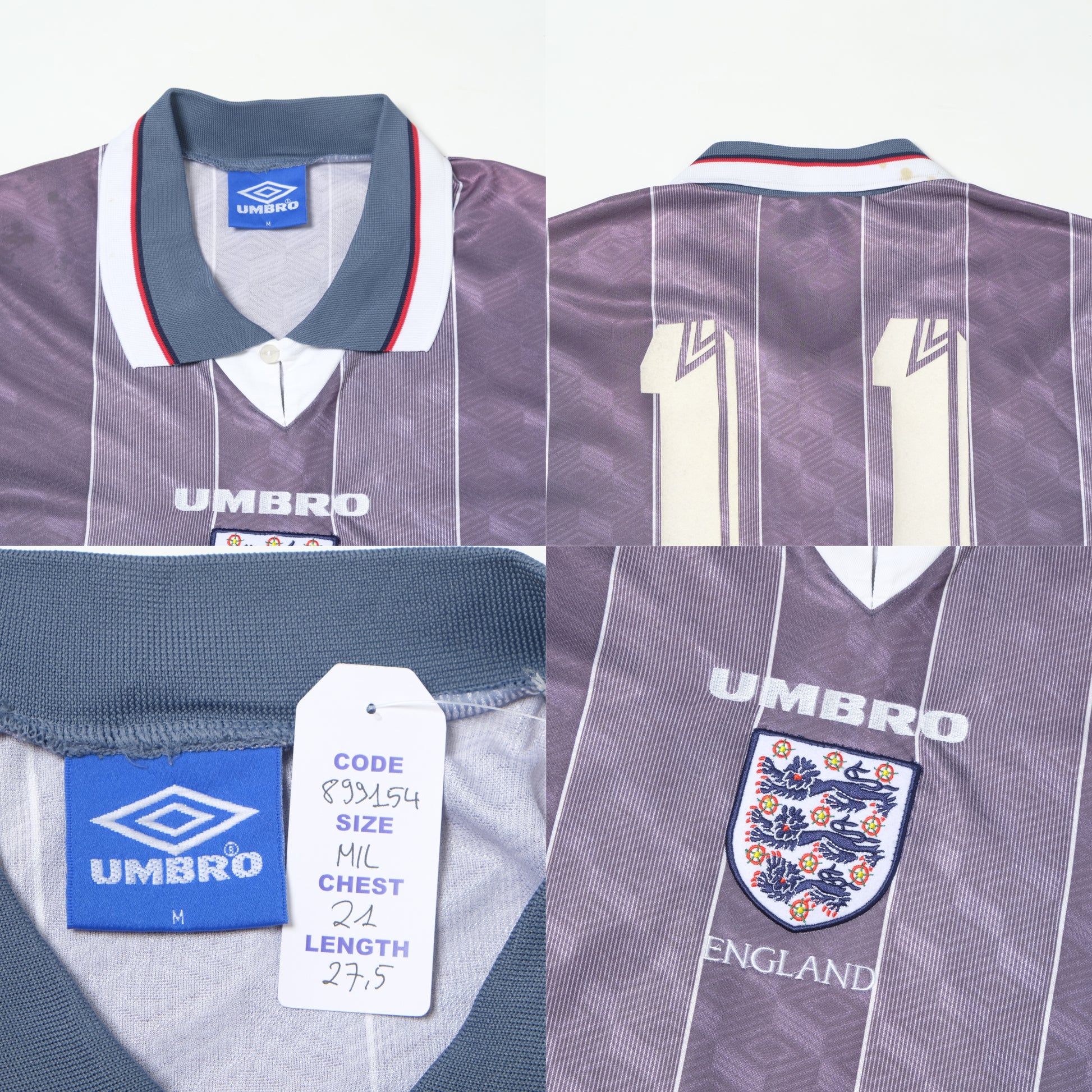 1996/97 England Away Shirt Umbro (M/L)