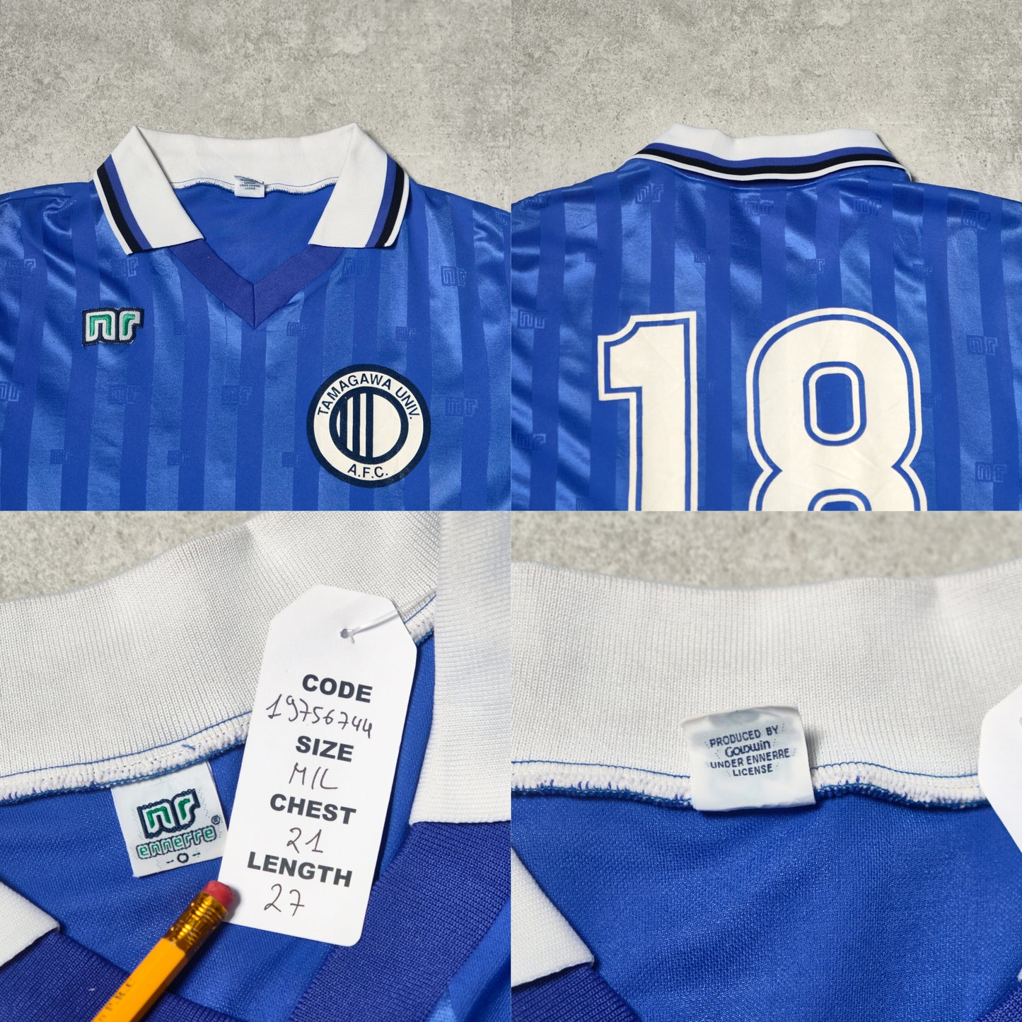 1990s Tamagawa University Ennerre Football Shirt Ennerre (S)