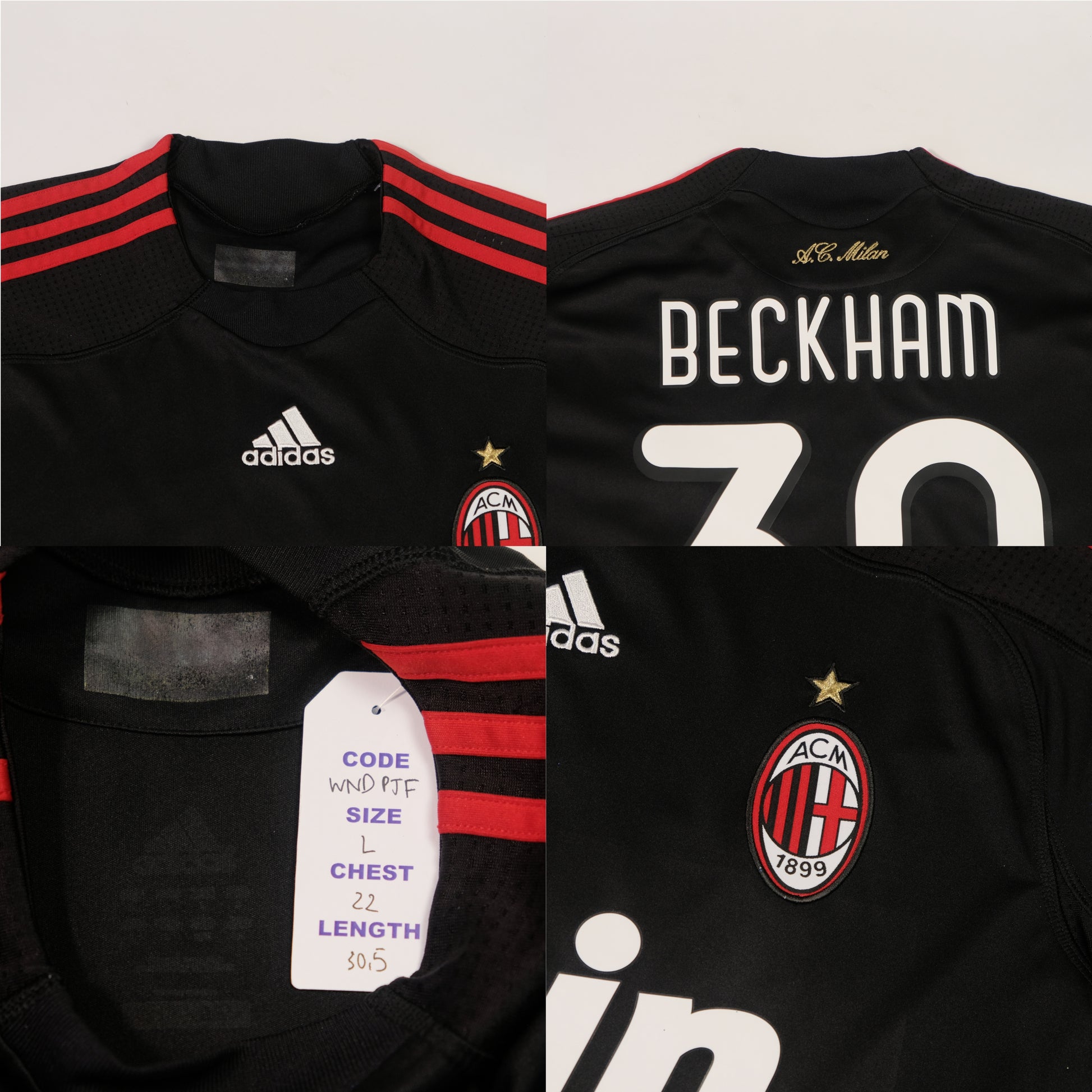 2009/10 AC Milan Third Shirt Adidas Beckham (L)