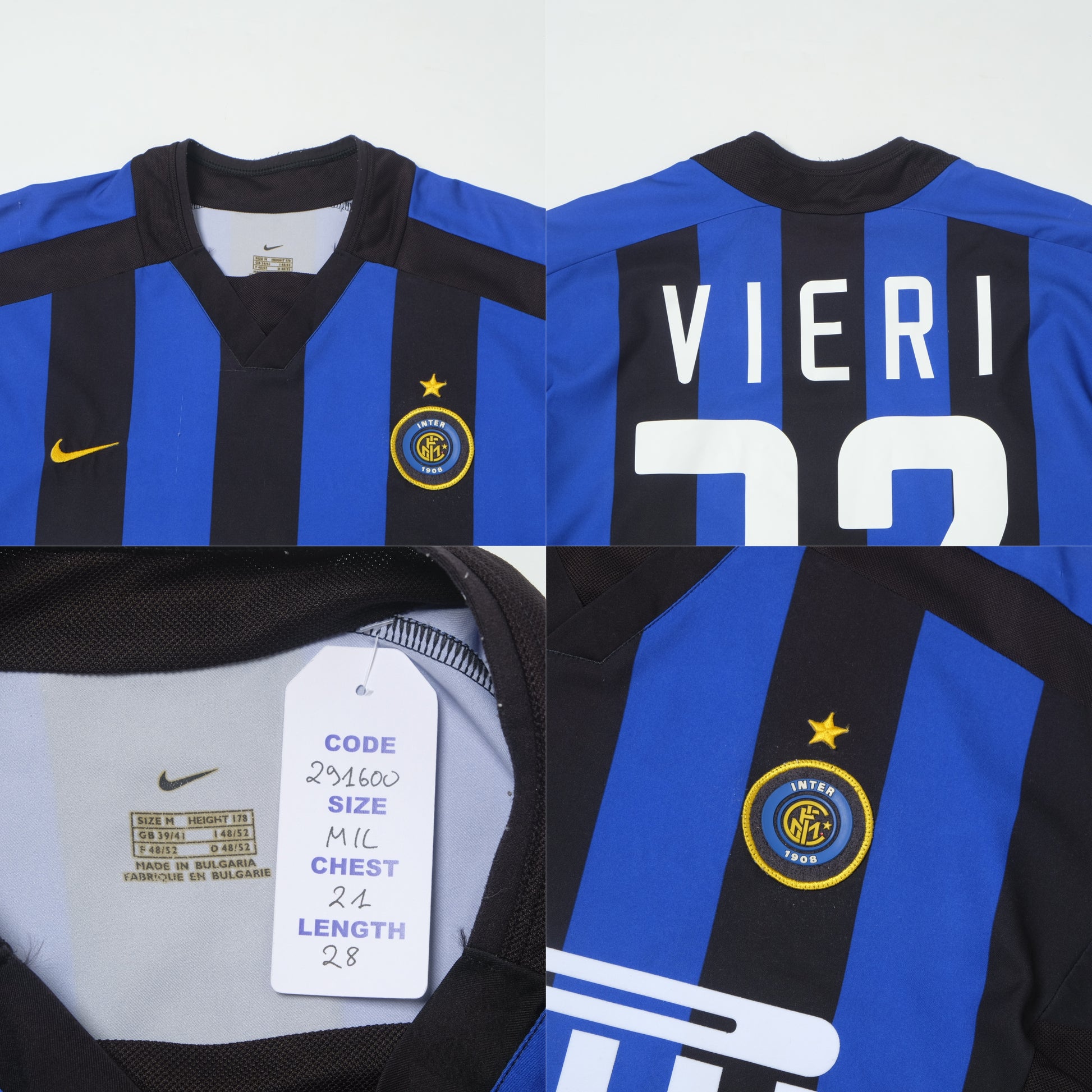 2002/03 Inter Milan Home Shirt Nike Vieri (M/L)