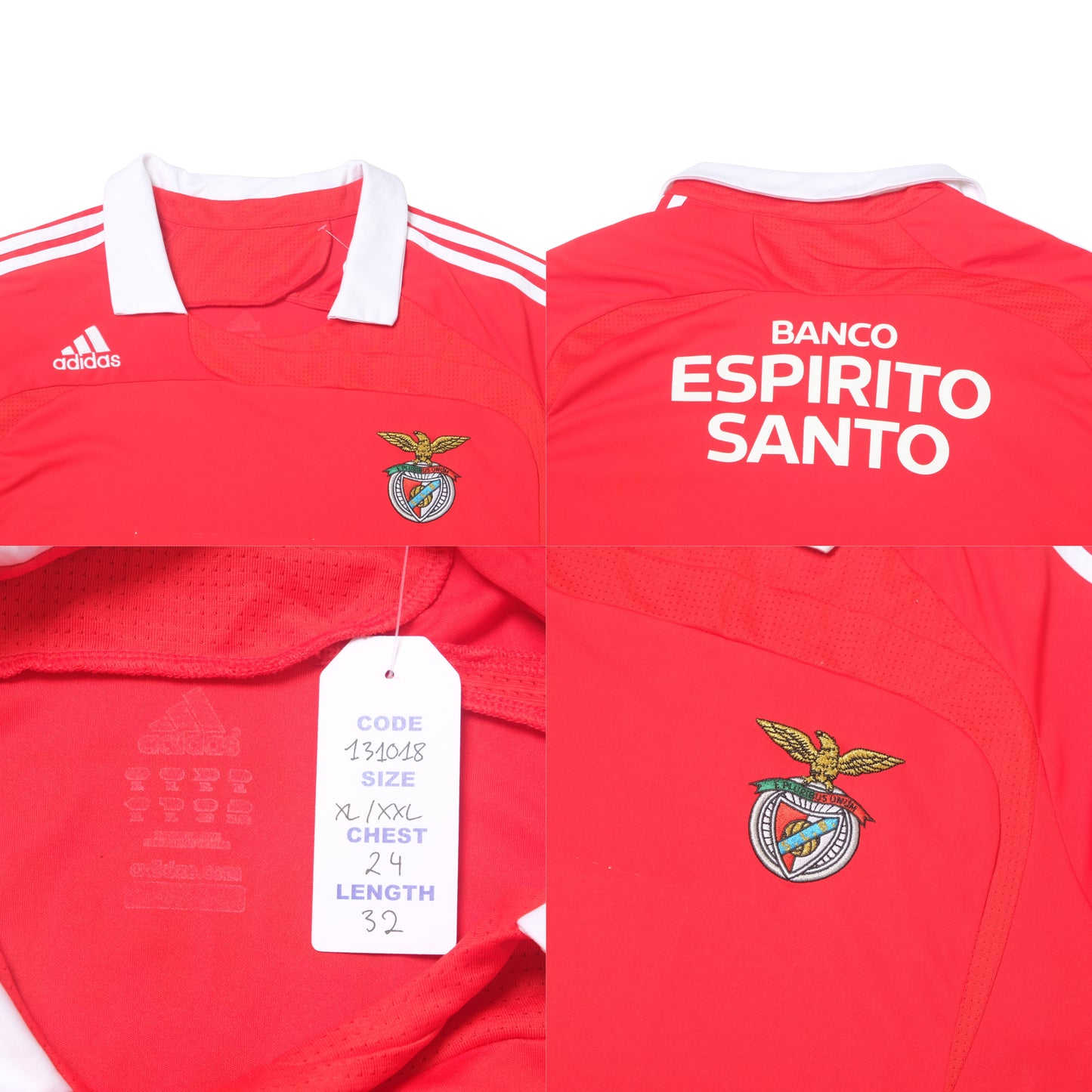 2007/08 Benfica Home Shirt Adidas (XL/2XL)