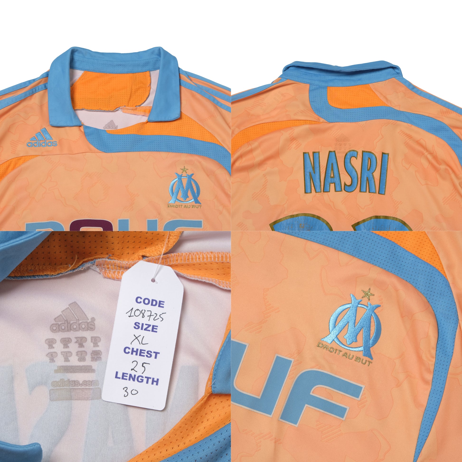 2007/08 Olympique Marseille Third Shirt Adidas Nasri (XL)