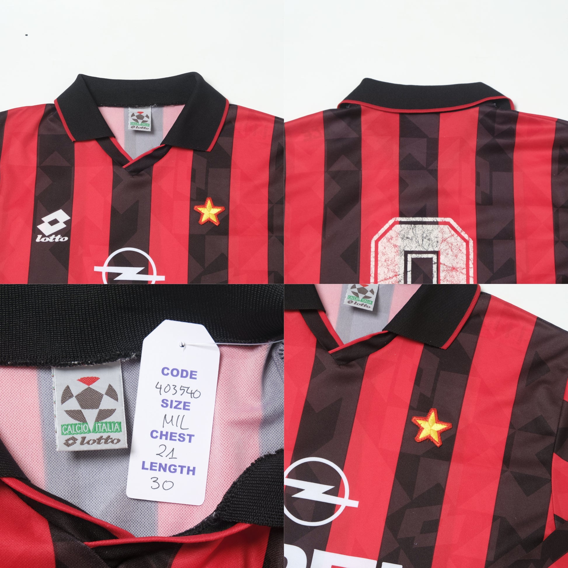 1995/96 AC Milan Home Shirt Lotto (M/L)