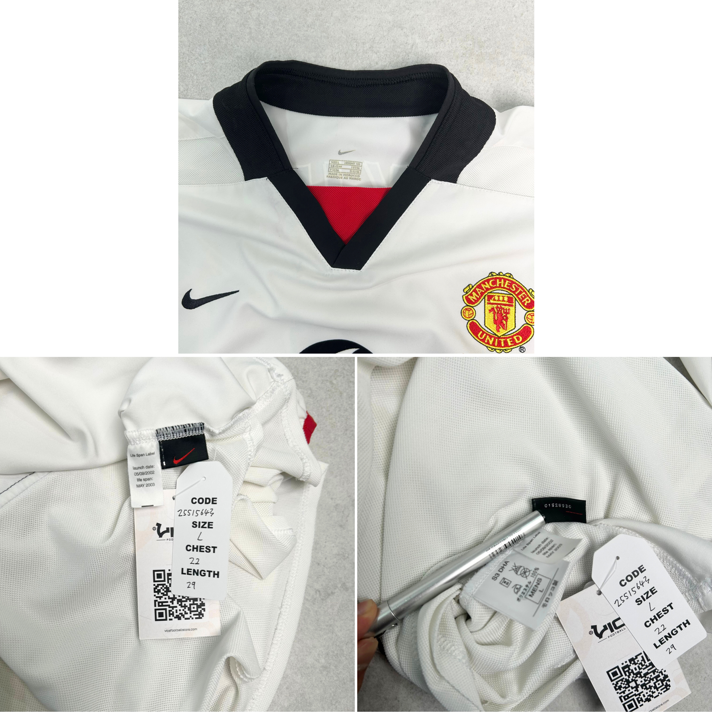 2002/03 Manchester United Away Shirt Nike Beckham (L)