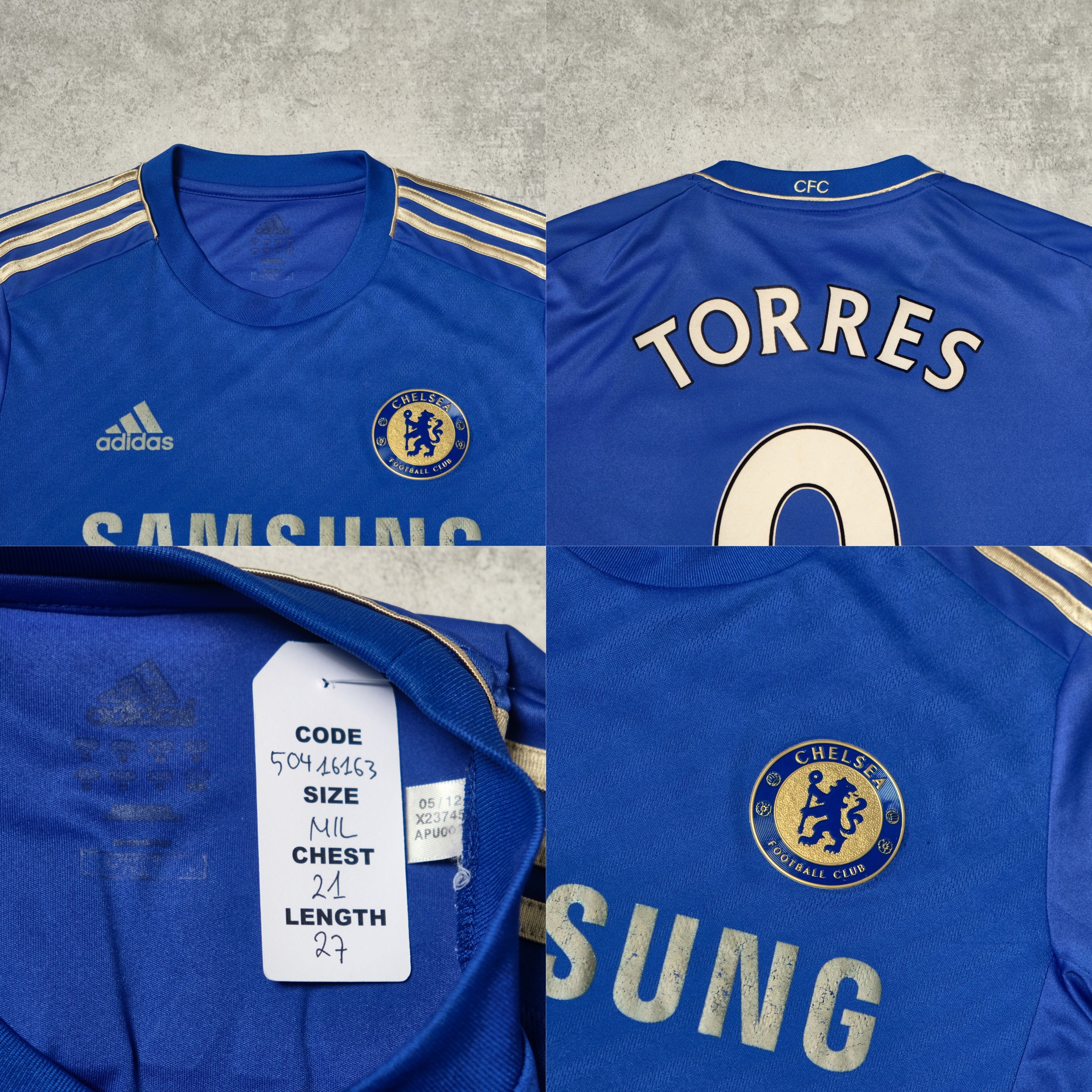 2012/13 Chelsea Home Shirt Adidas Torres (M/L)
