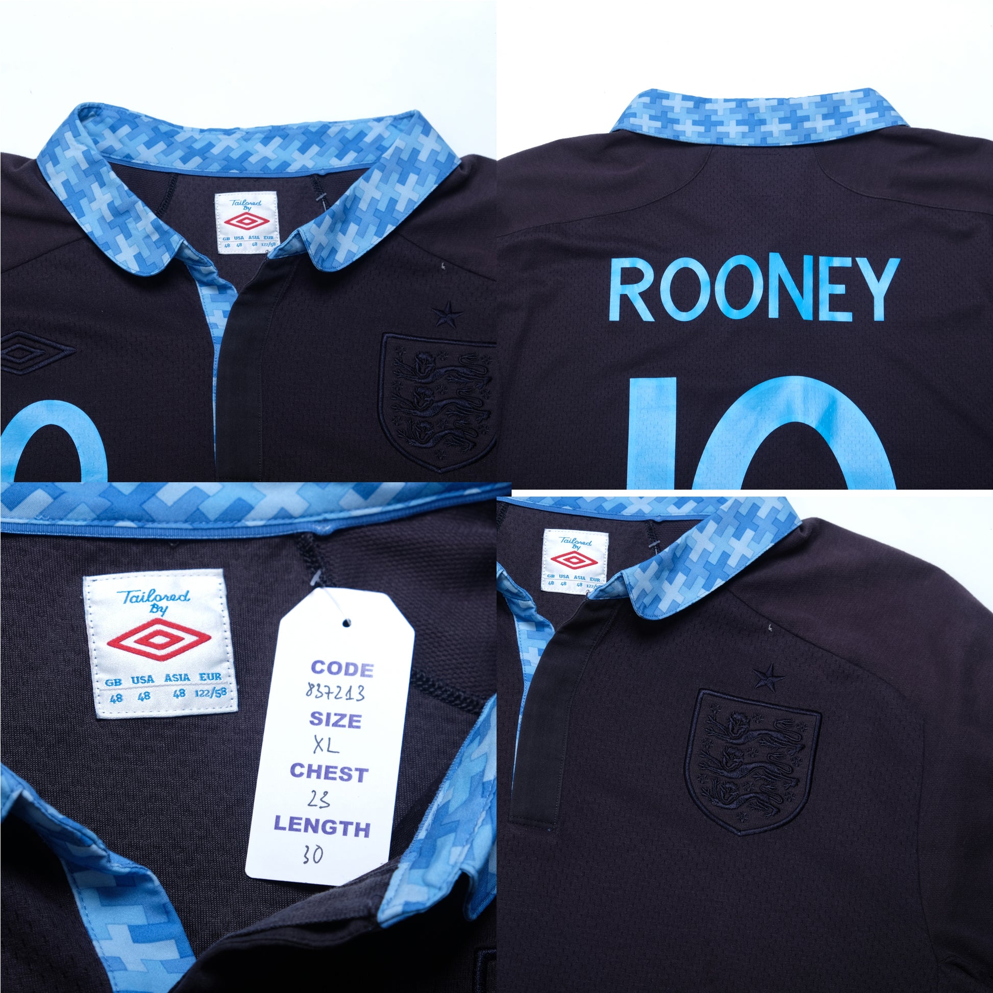2011/12 England Away Shirt Umbro Rooney (XL)