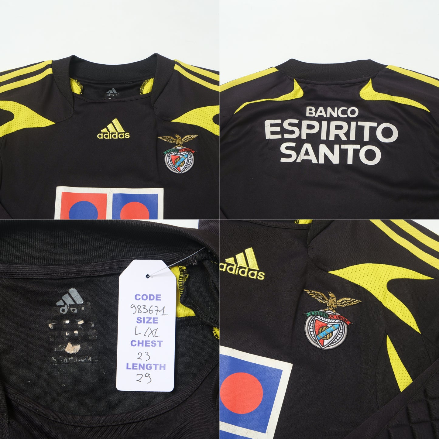 2007/08 Benfica Goalkeeper Shirt Adidas (L/XL)