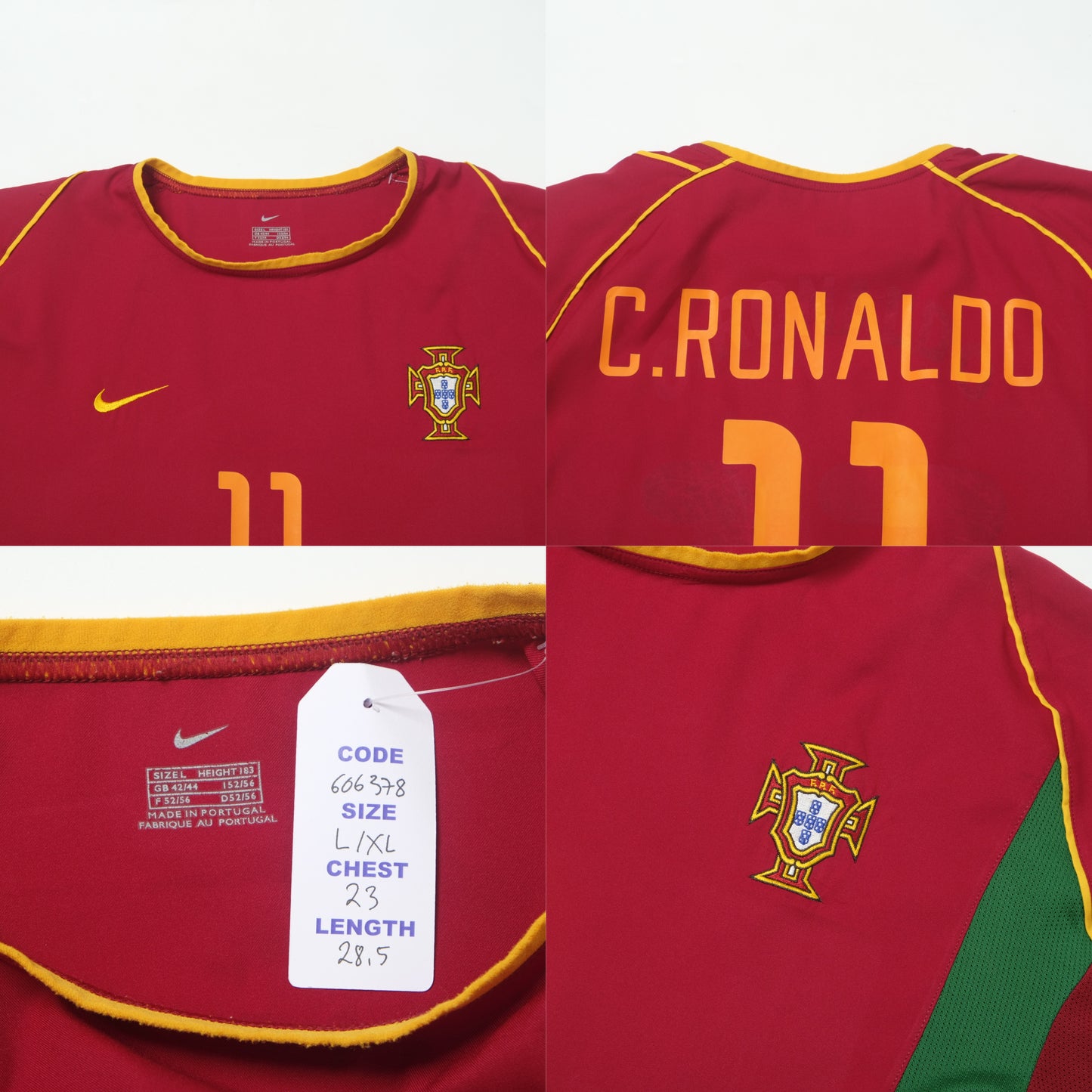 2002/04 Portugal Home Shirt Nike Ronaldo (L/XL)