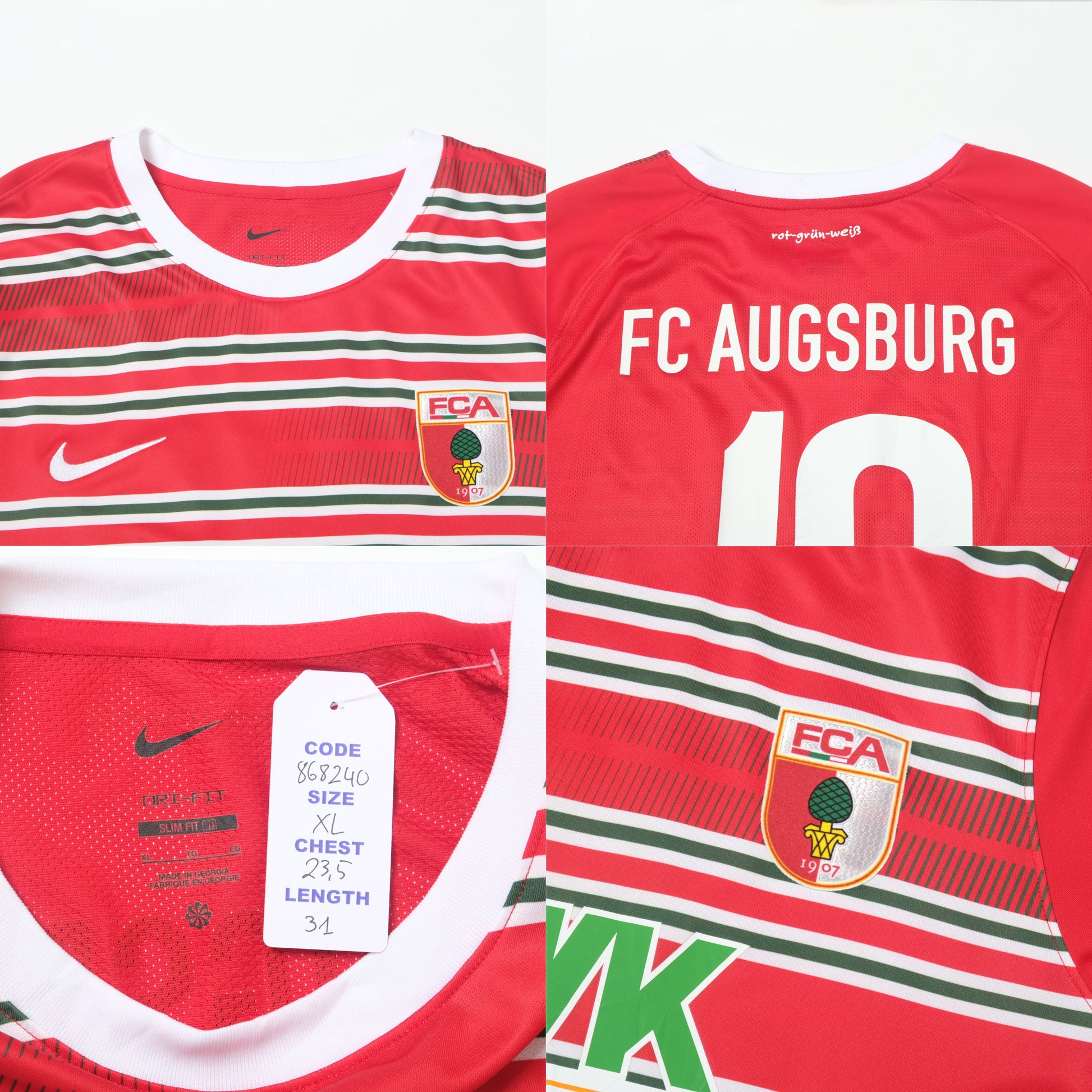 2022/23 FC Augsburg Home Shirt Nike (XL)