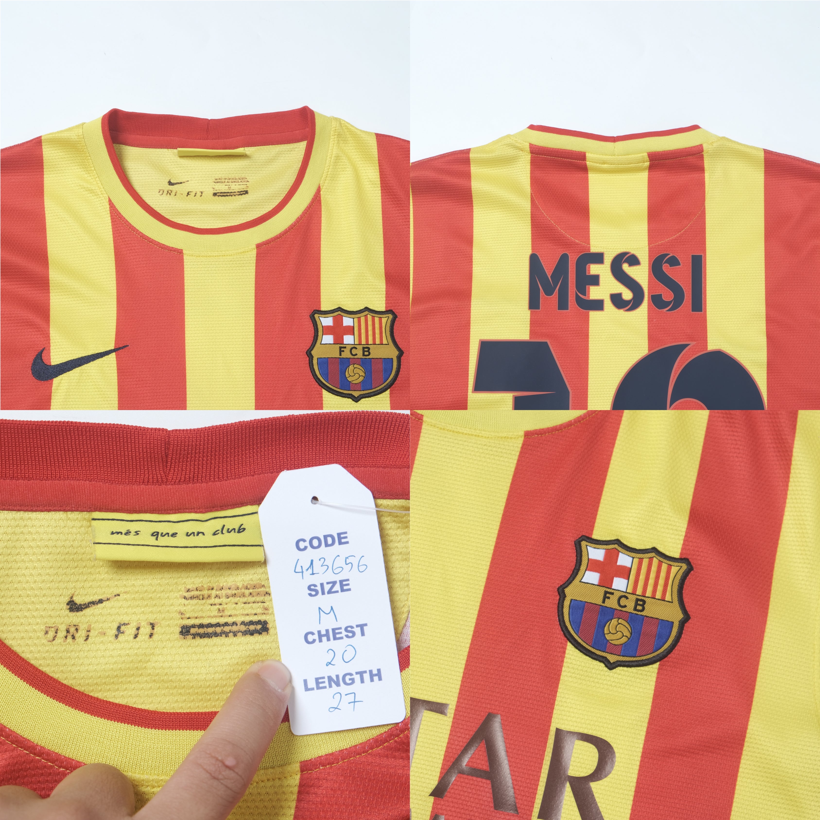 2013/14 Barcelona Away Shirt Nike Messi (M)