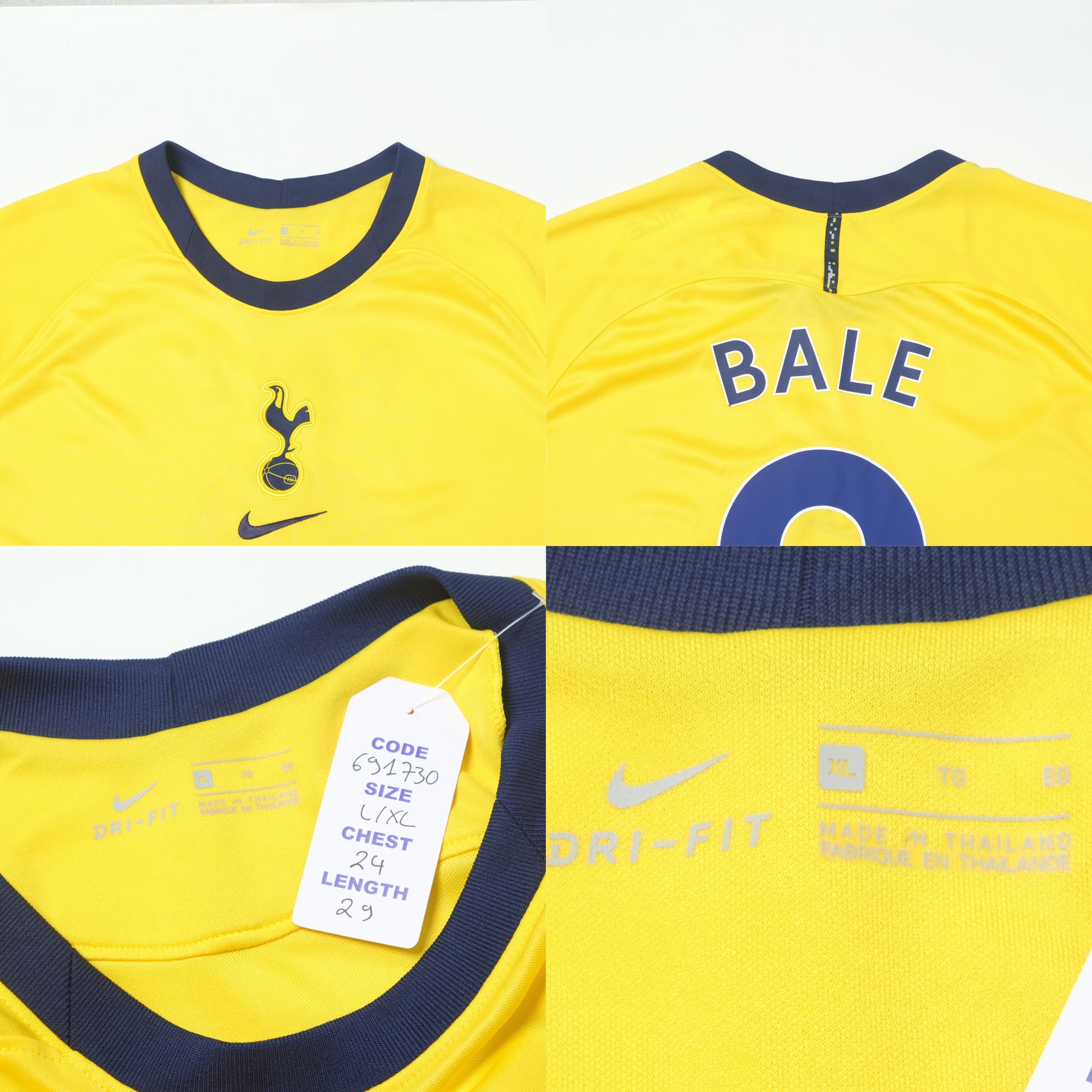 2020/21 Tottenham Hotspur Away Shirt Nike Bale (L/XL)