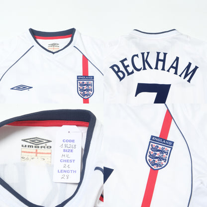 2002/04 England Home Shirt Umbro Beckham (M/L)
