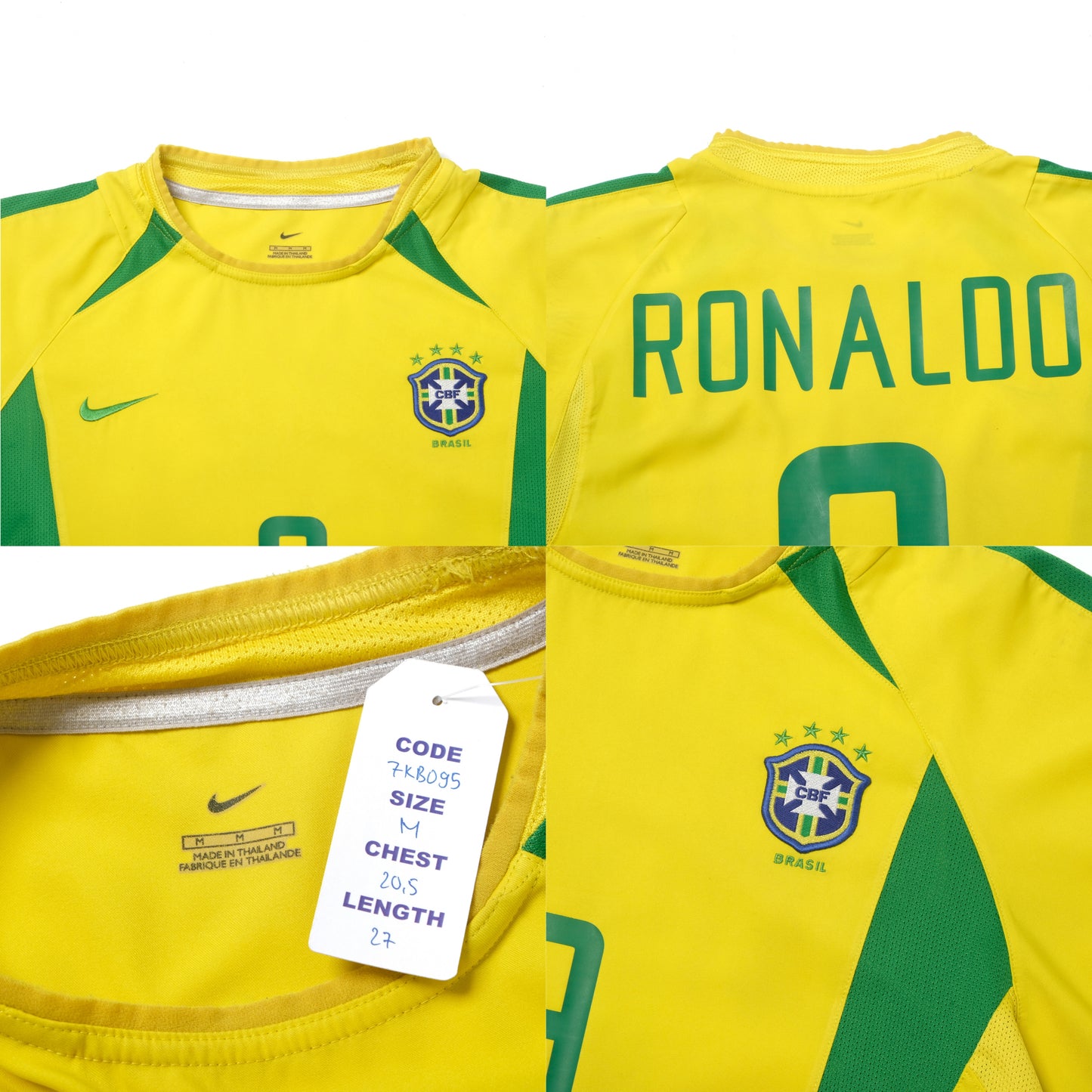 2002/04 Brazil Home Shirt Nike Ronaldo (M)