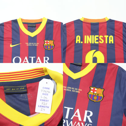2013/14 Barcelona Away Shirt Nike Iniesta (L/XL)