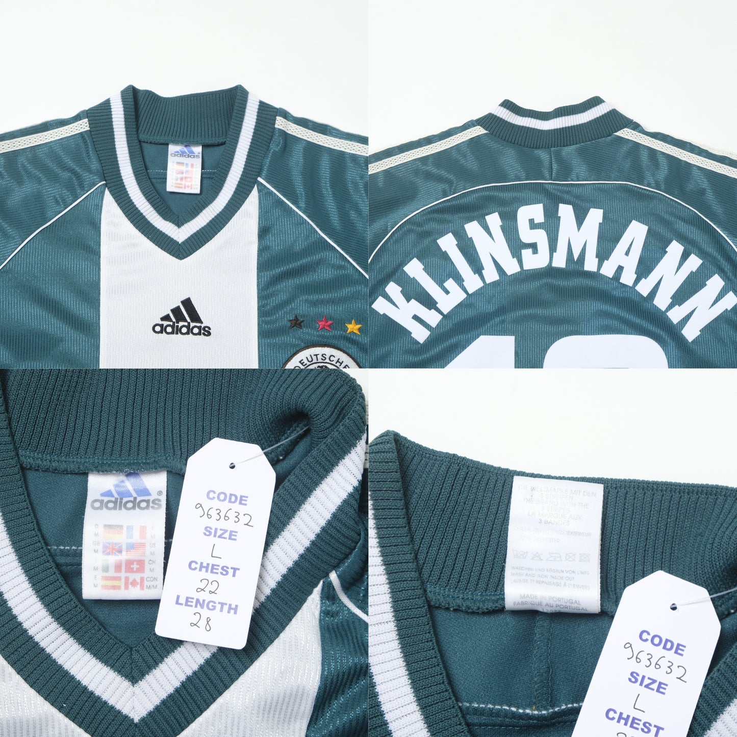1998/00 Germany Away Shirt Adidas Klinsmann (L)