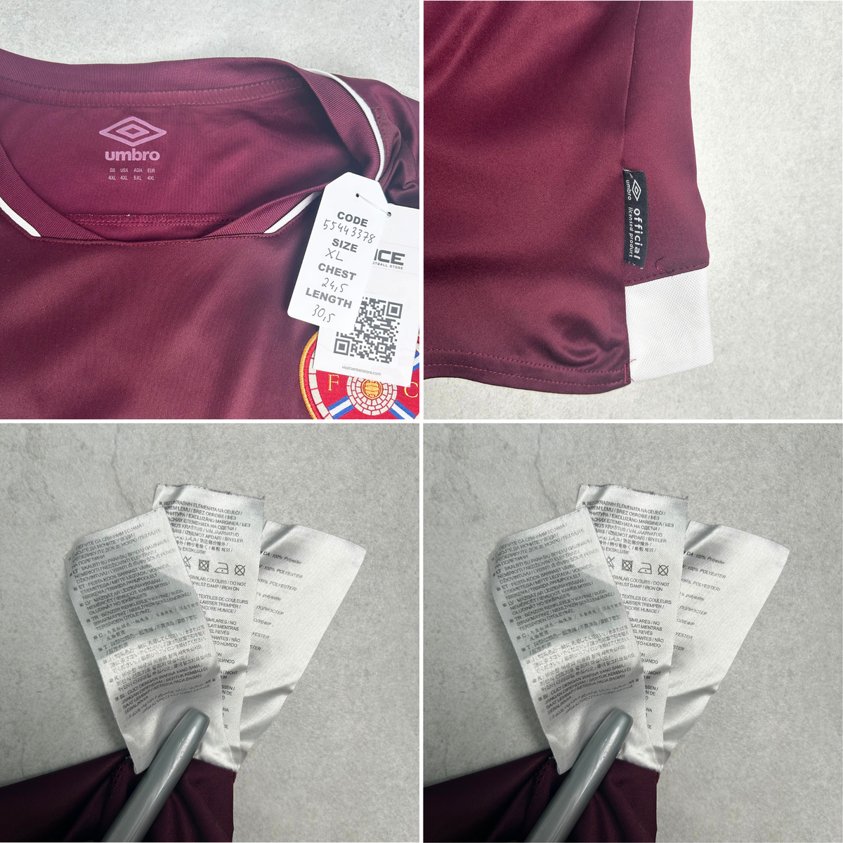 2018/19 Heart of Midlothian Home Shirt Umbro (XL)