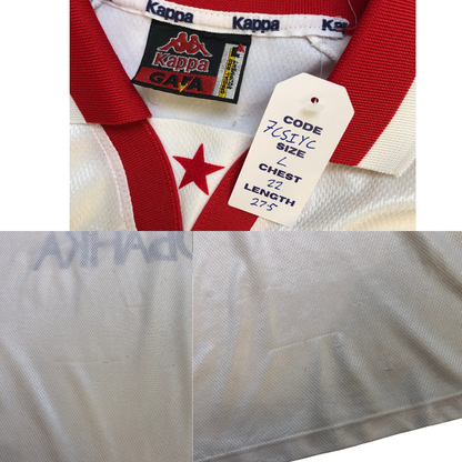 Red Star Belgrade Original Kappa 1995/1996 Away Vintage Football Shirt Large