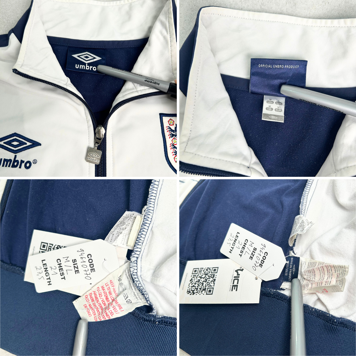 1986/90 England Football Track Jacket Umbro (M/L)