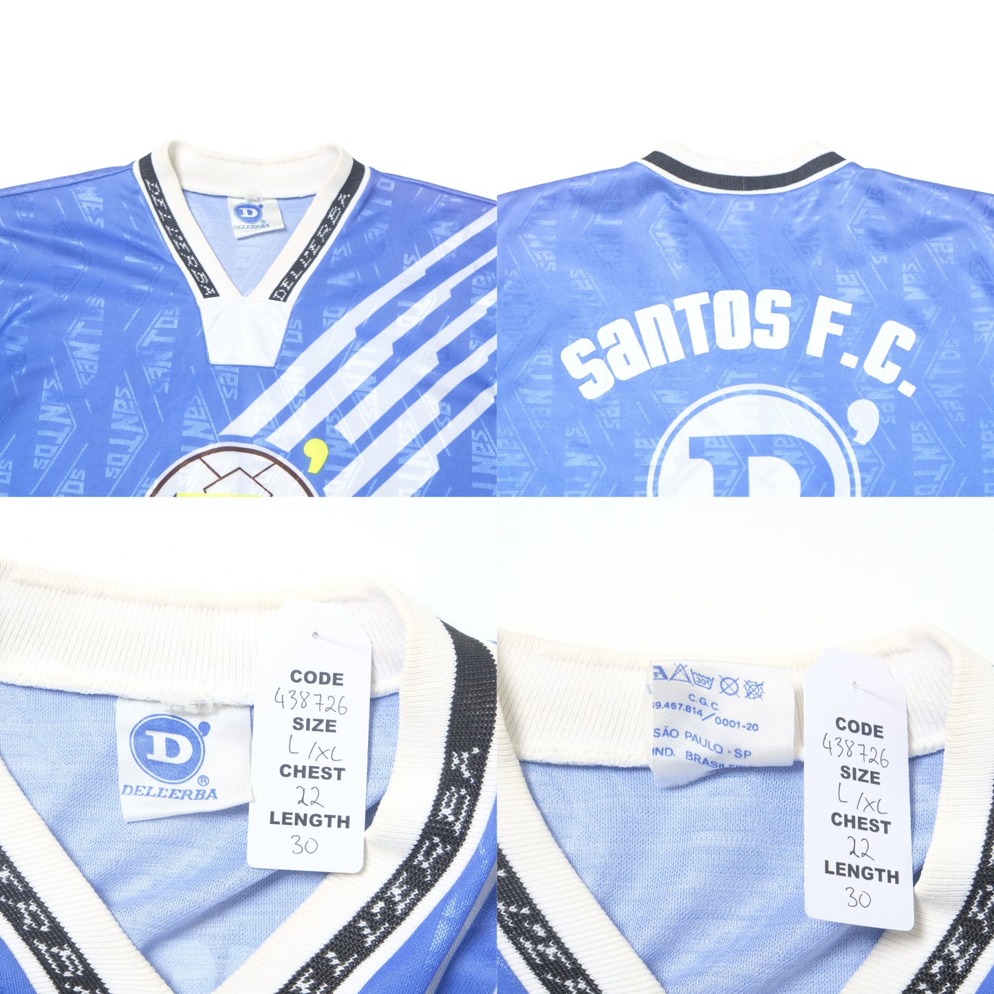 1993/94 Santos Training Shirt Dellerba (L/XL) 