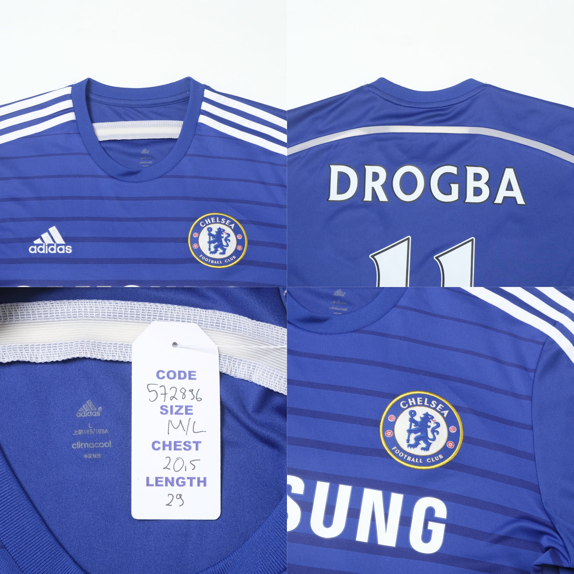 2008/09 Chelsea Home Shirt Adidas Drogba (M/L)