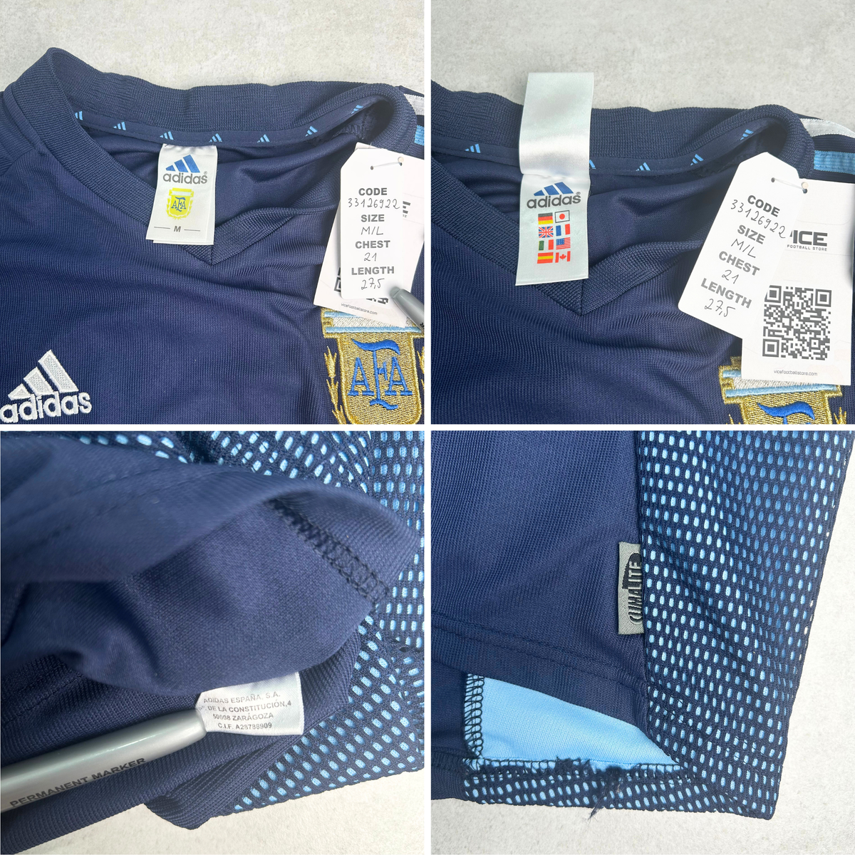 2002/04 Argentina Away Shirt Adidas Batistuta (M/L)