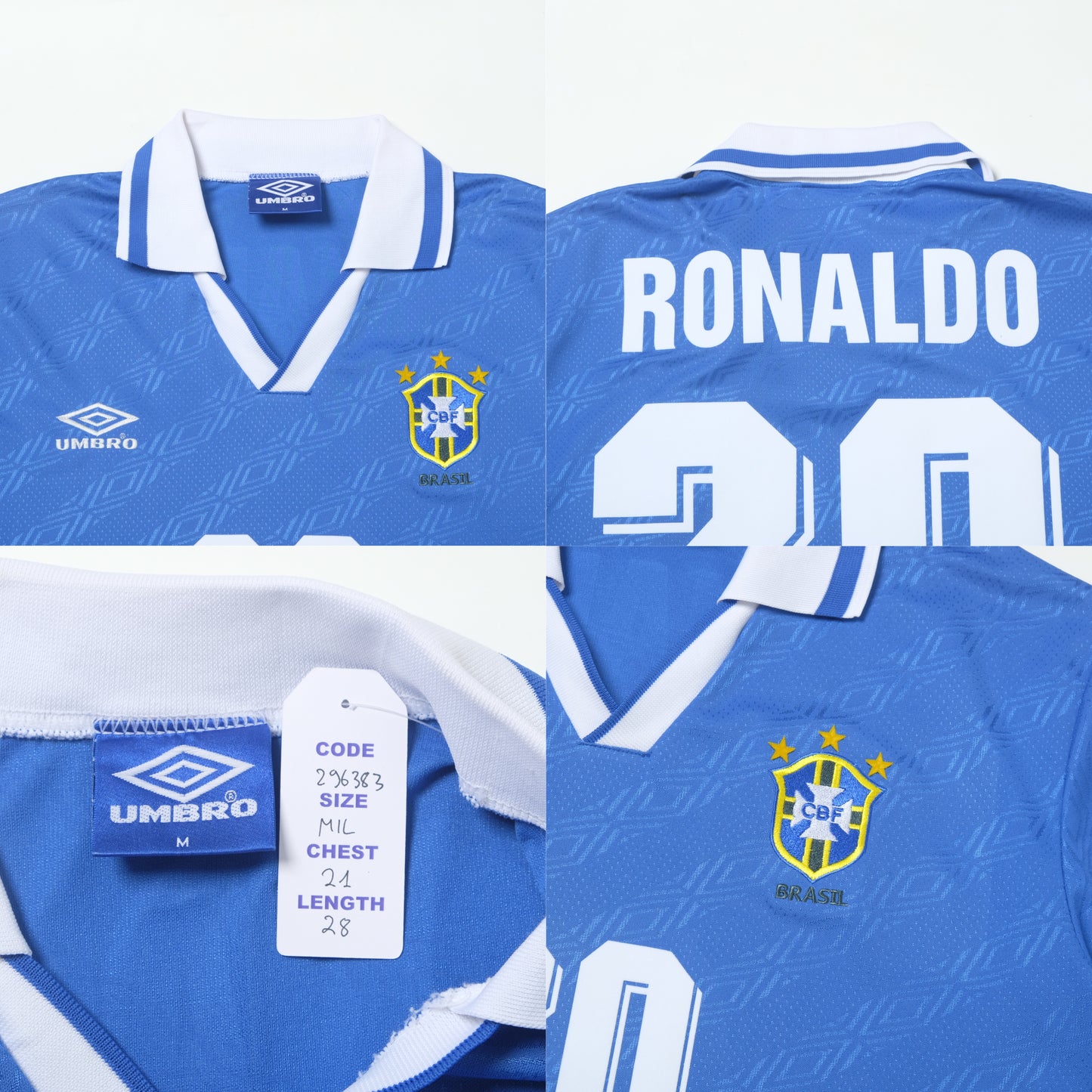 1994/95 Brazil Away Shirt Umbro Template Ronaldo (M/L)
