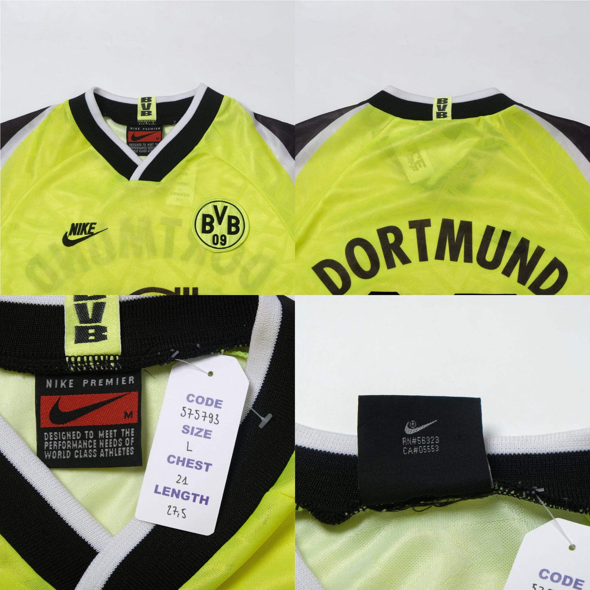 1995/96 Borussia Dortmund Nike Home Shirt Ricken (L)