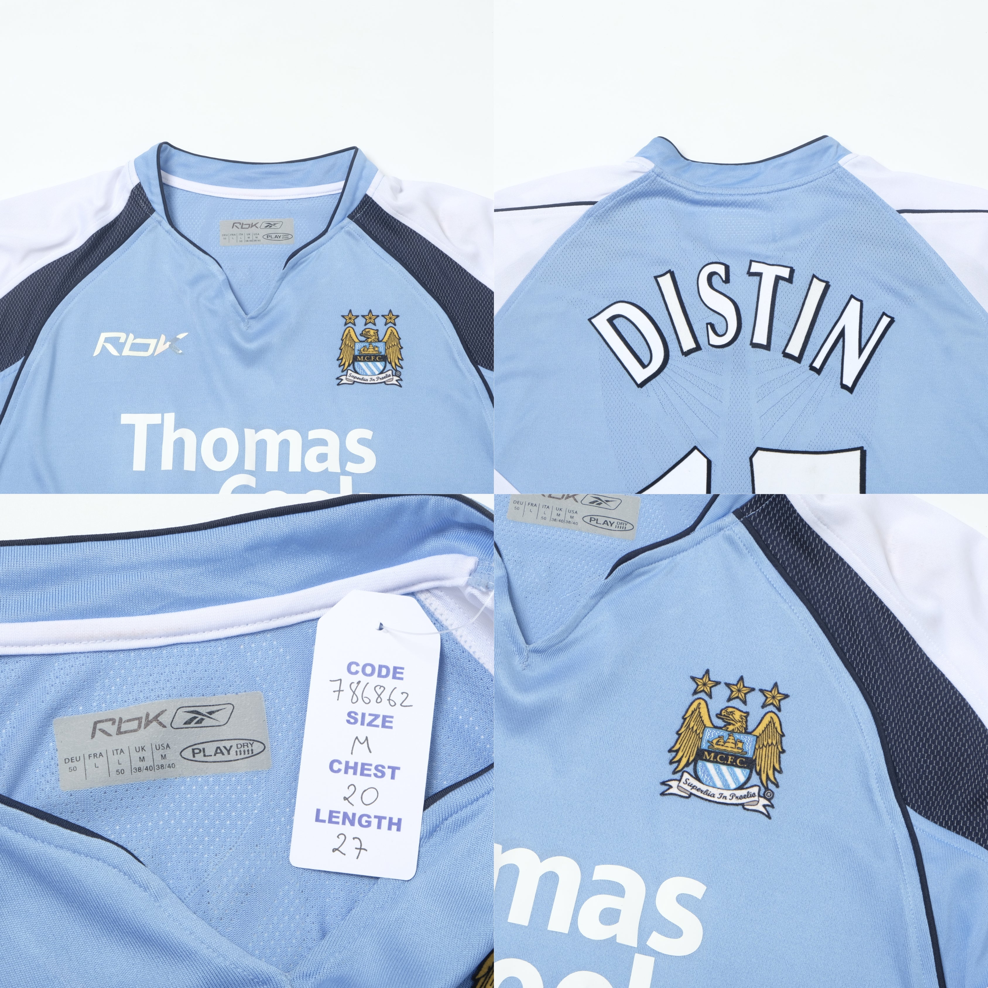 2006/07 Manchester City Home Shirt Nike Distin (M)