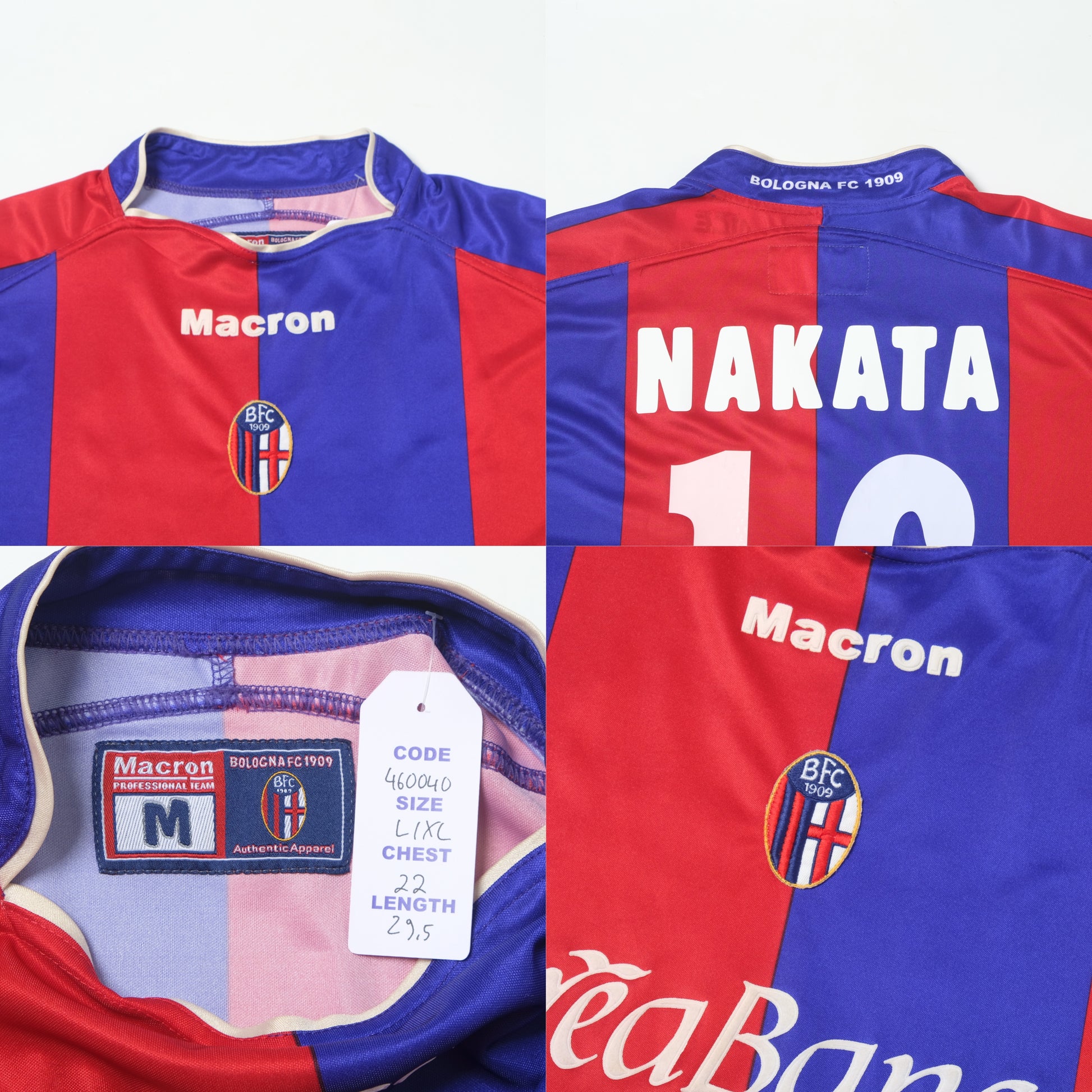 2003/04 Bologna Away Shirt Macron Nakata (L/XL)