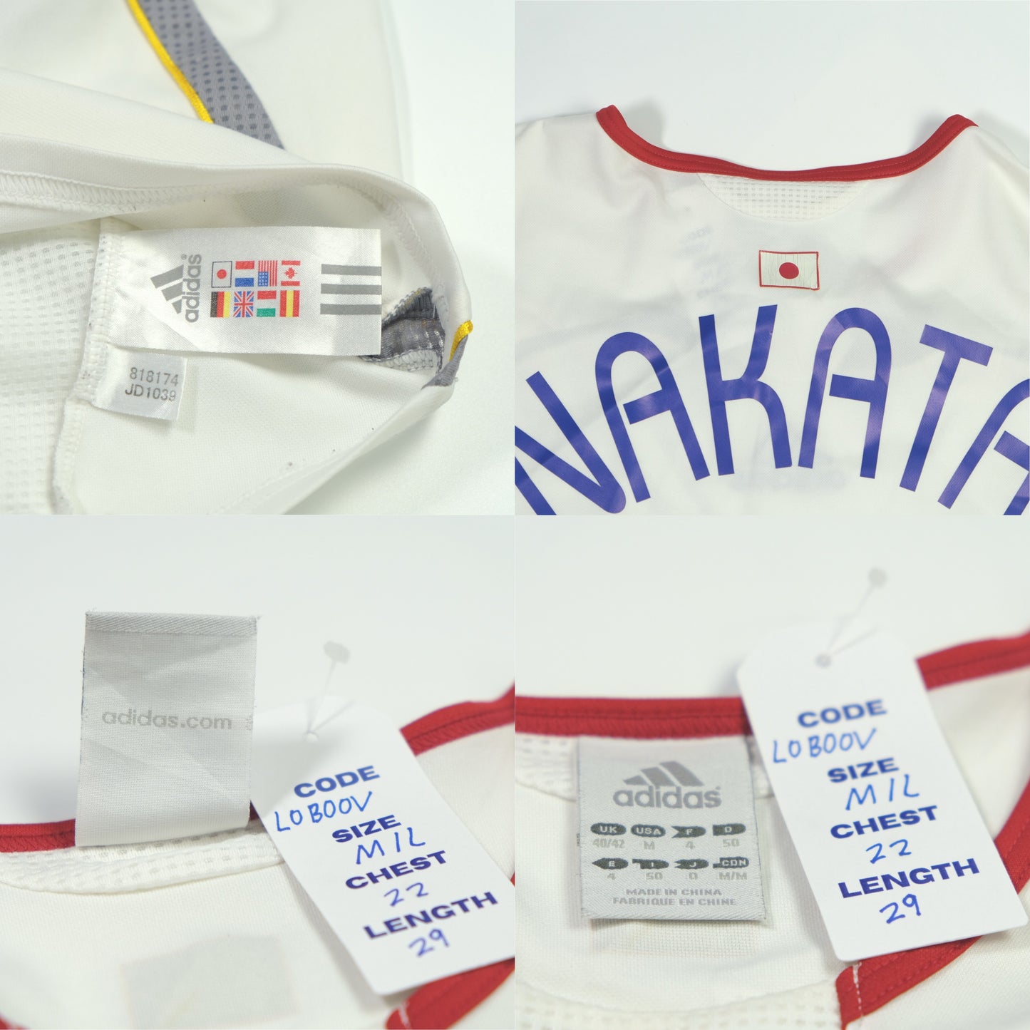 Japan Nakata Original Away Football Shirt 2006/2008 Adidas Medium/Large