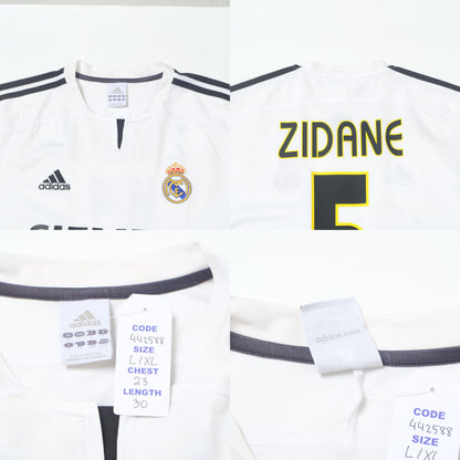 2003/04 Real Madrid Home Shirt Adidas Zidane (L/XL)