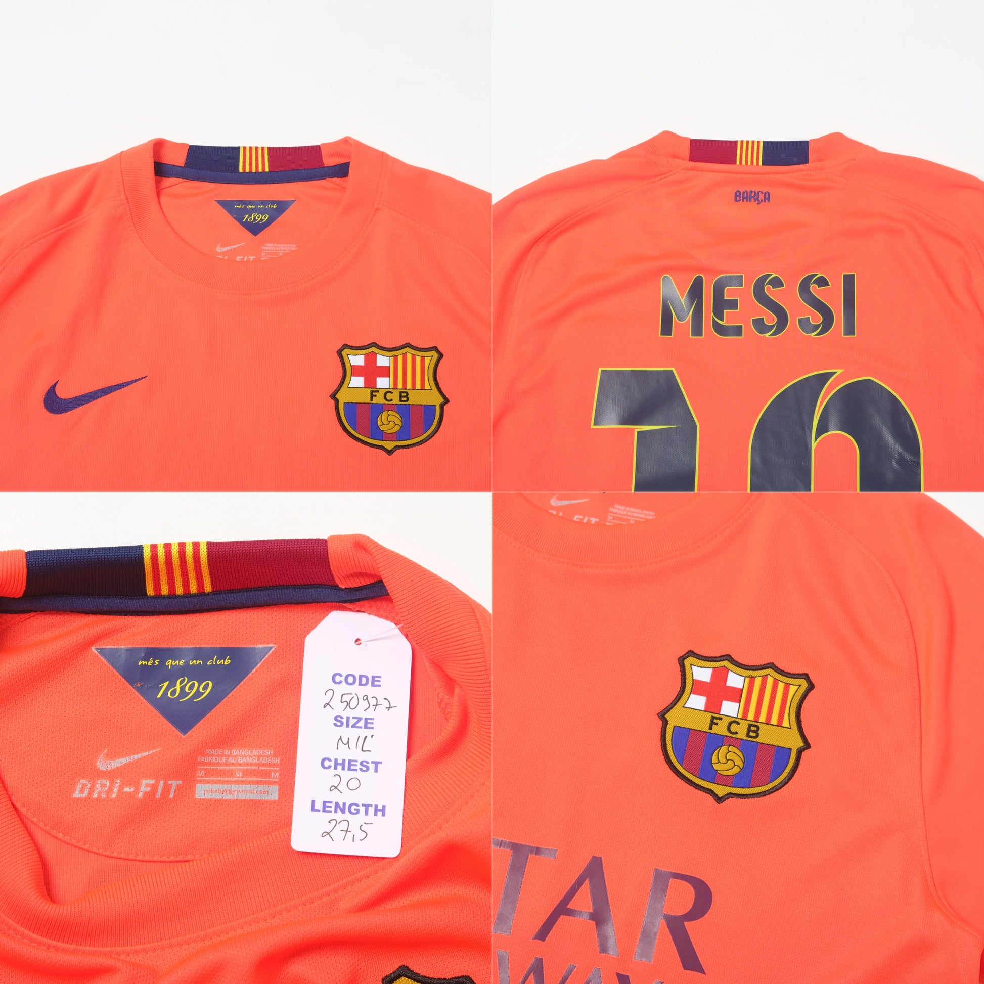 2014/15 Barcelona Away Shirt Nike Messi (M/L)