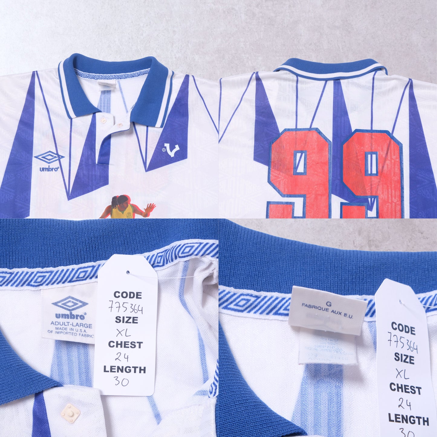 1990s VICE Footbal Store x Fifa Street Custom Football Shirt Umbro (XL)